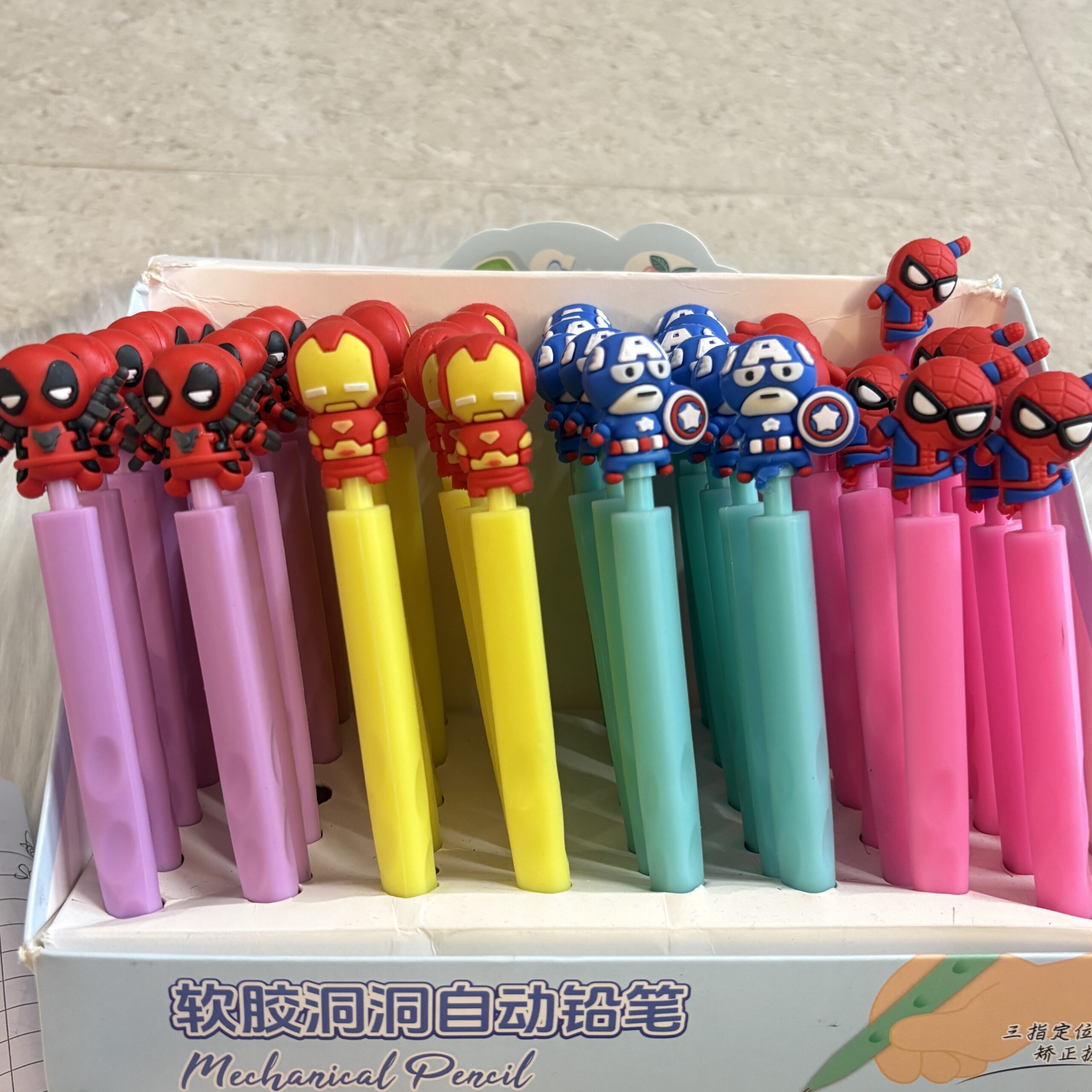 Super hero silicon grip pencils set of two