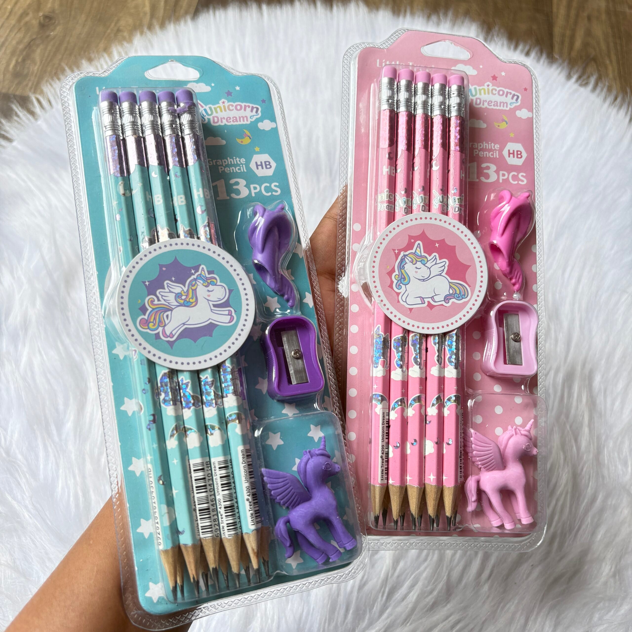Cute unicorn pencil gift set