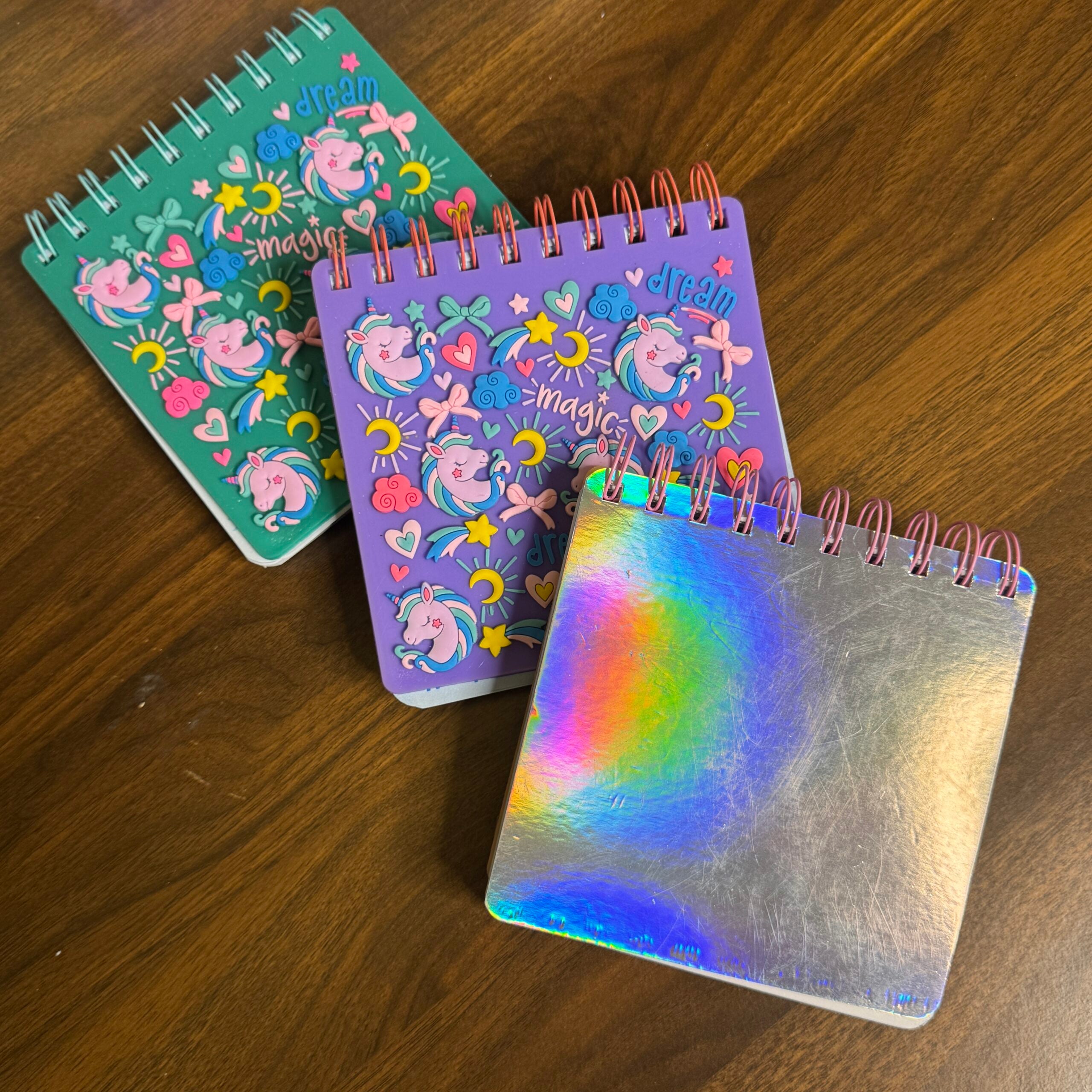 Holographic silicone unicorn notepads