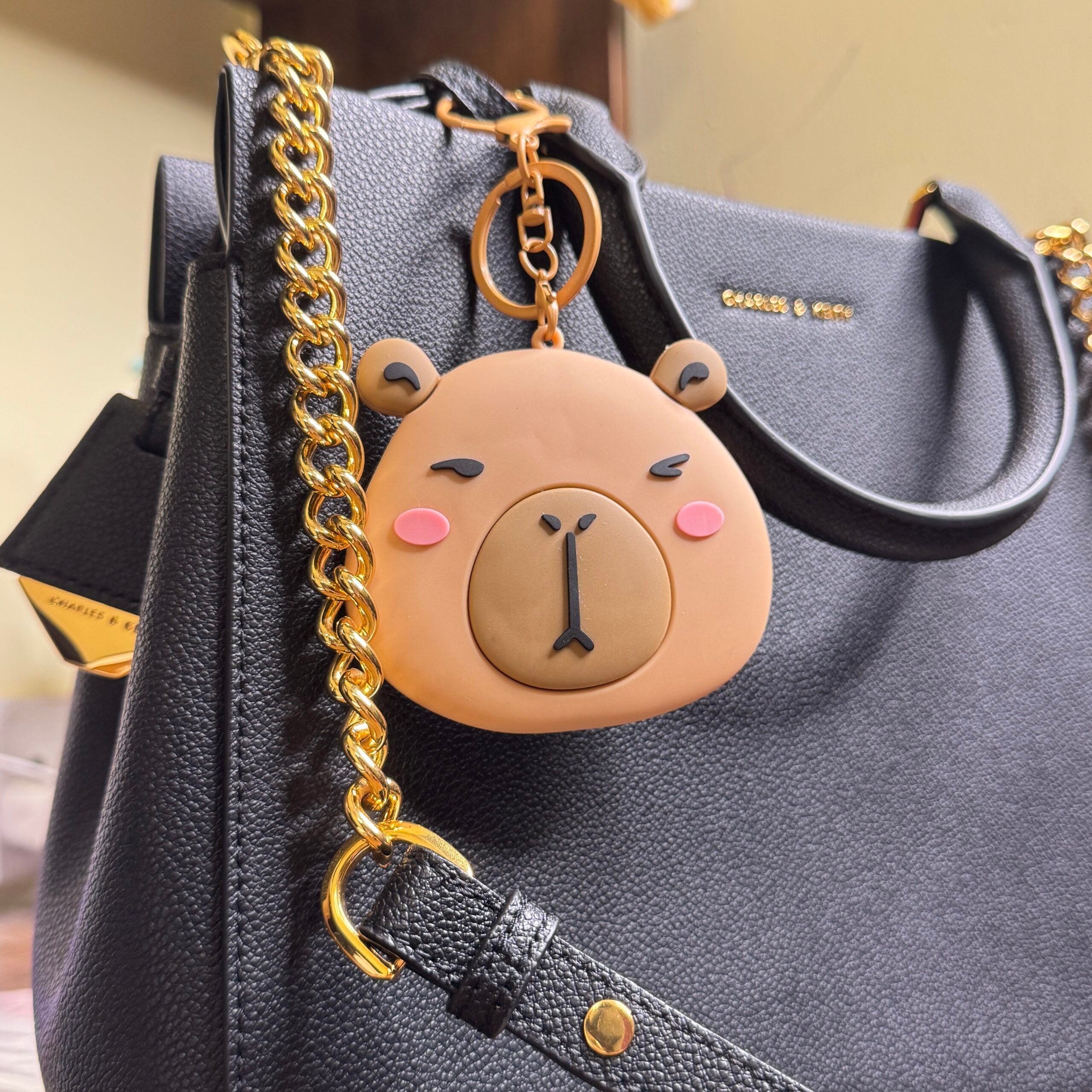 Cute capybara mirror keychain