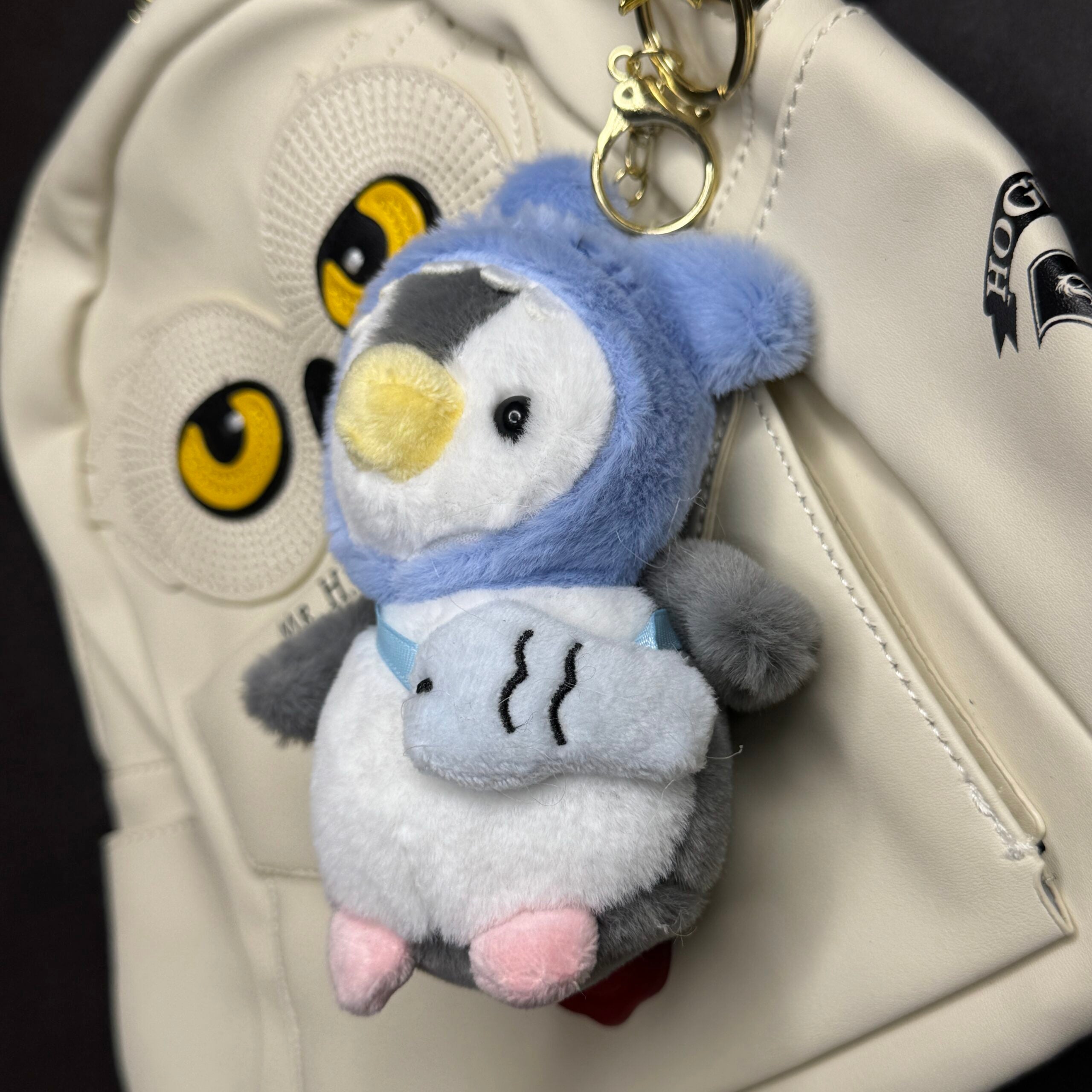 Grey Penguin Plushie Bag charm / Keychain
