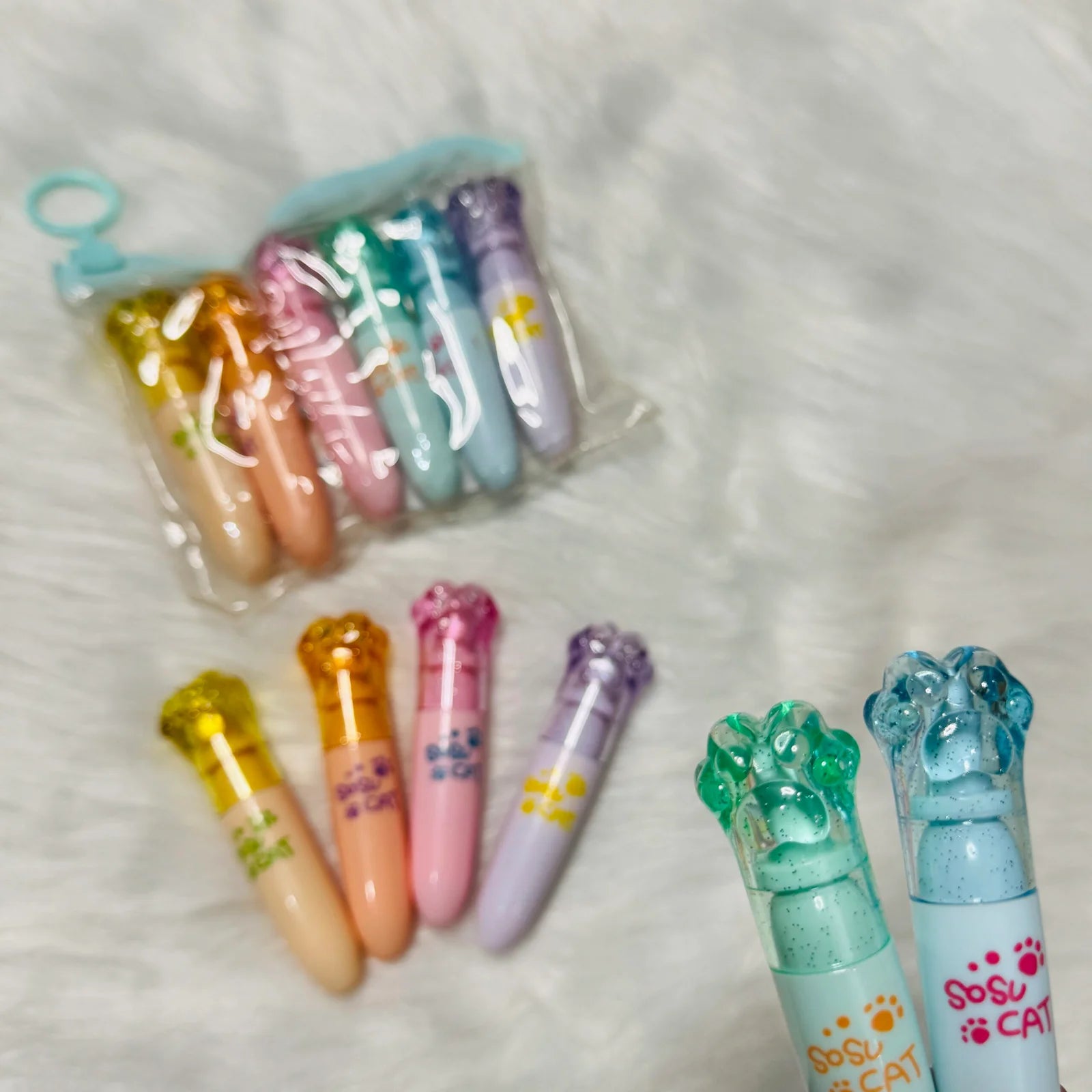 Paw shape premium quality highlighter set of. 6