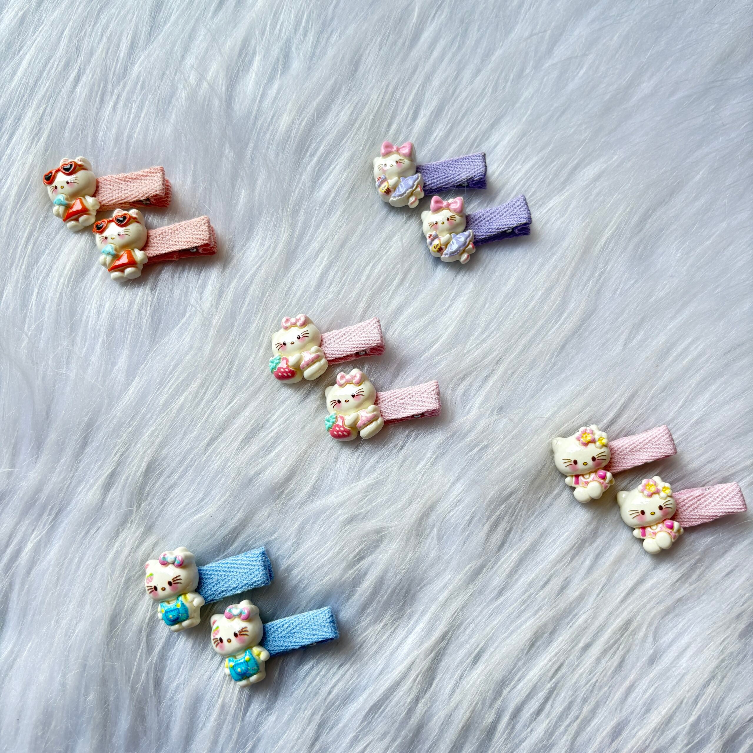 Cute hello kitty alligator clip for kids set of 2 pairs