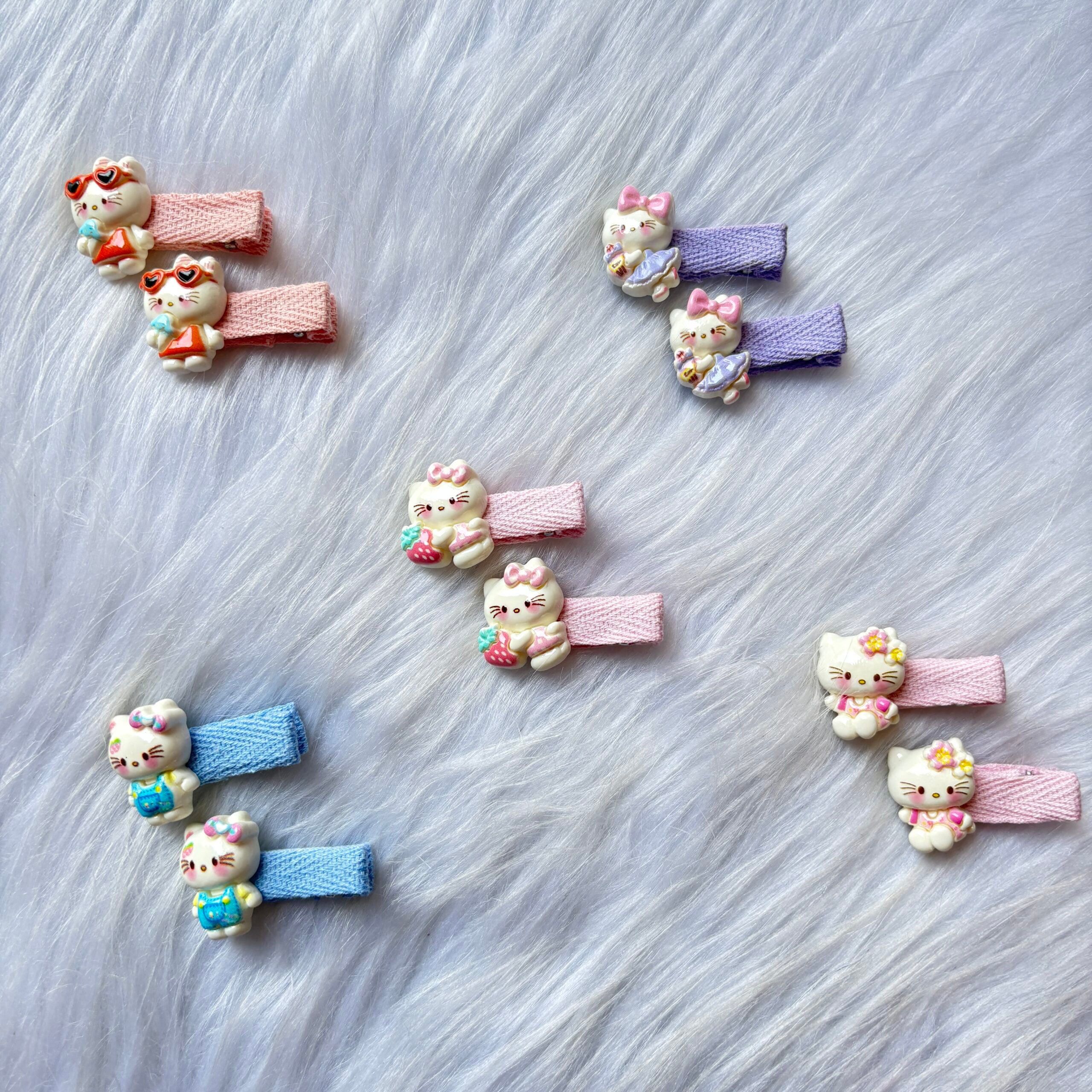 Cute hello kitty alligator clip for kids set of 2 pairs
