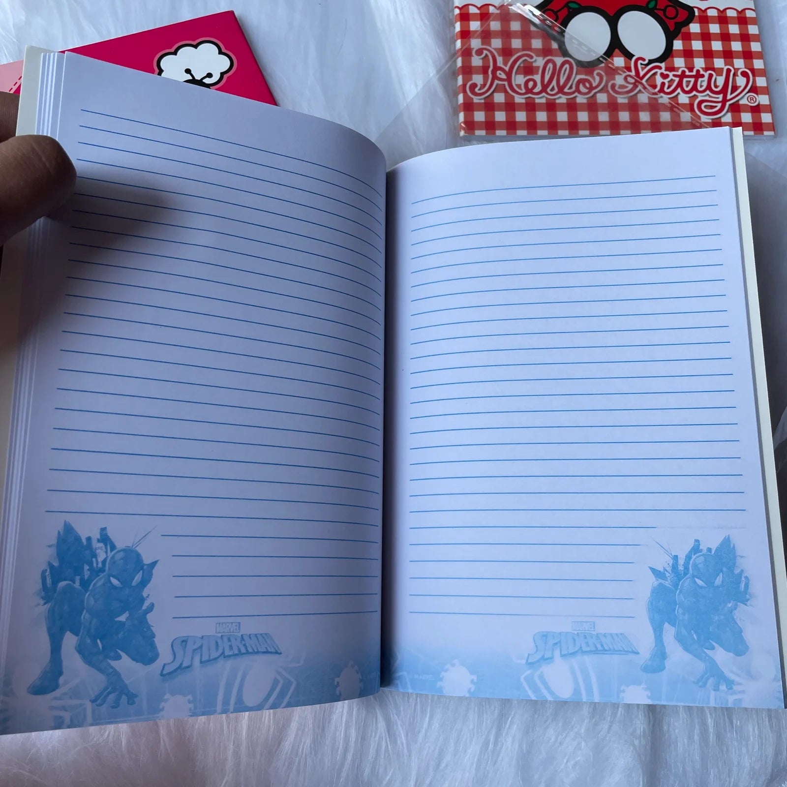 Spider-Man and kitty printed dairies