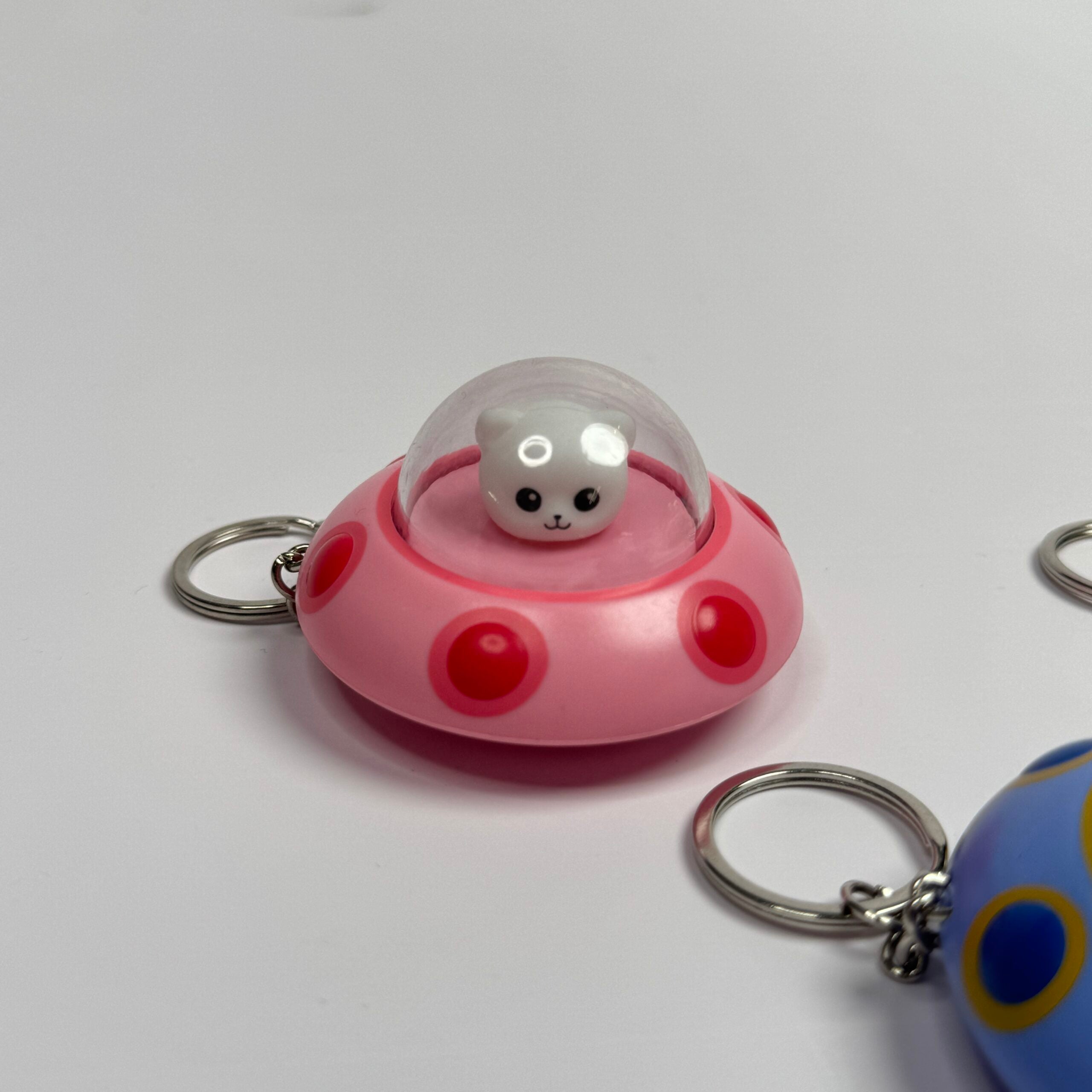 Cat UFO Light Keychain