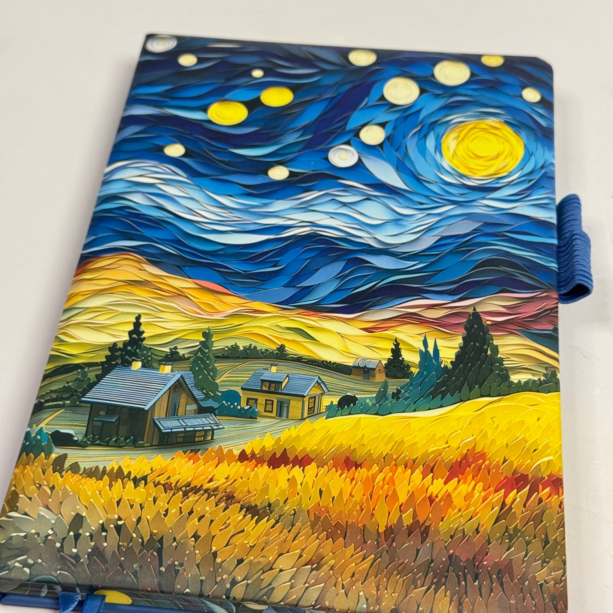 Van Gogh theme hard bound leather finish diaries