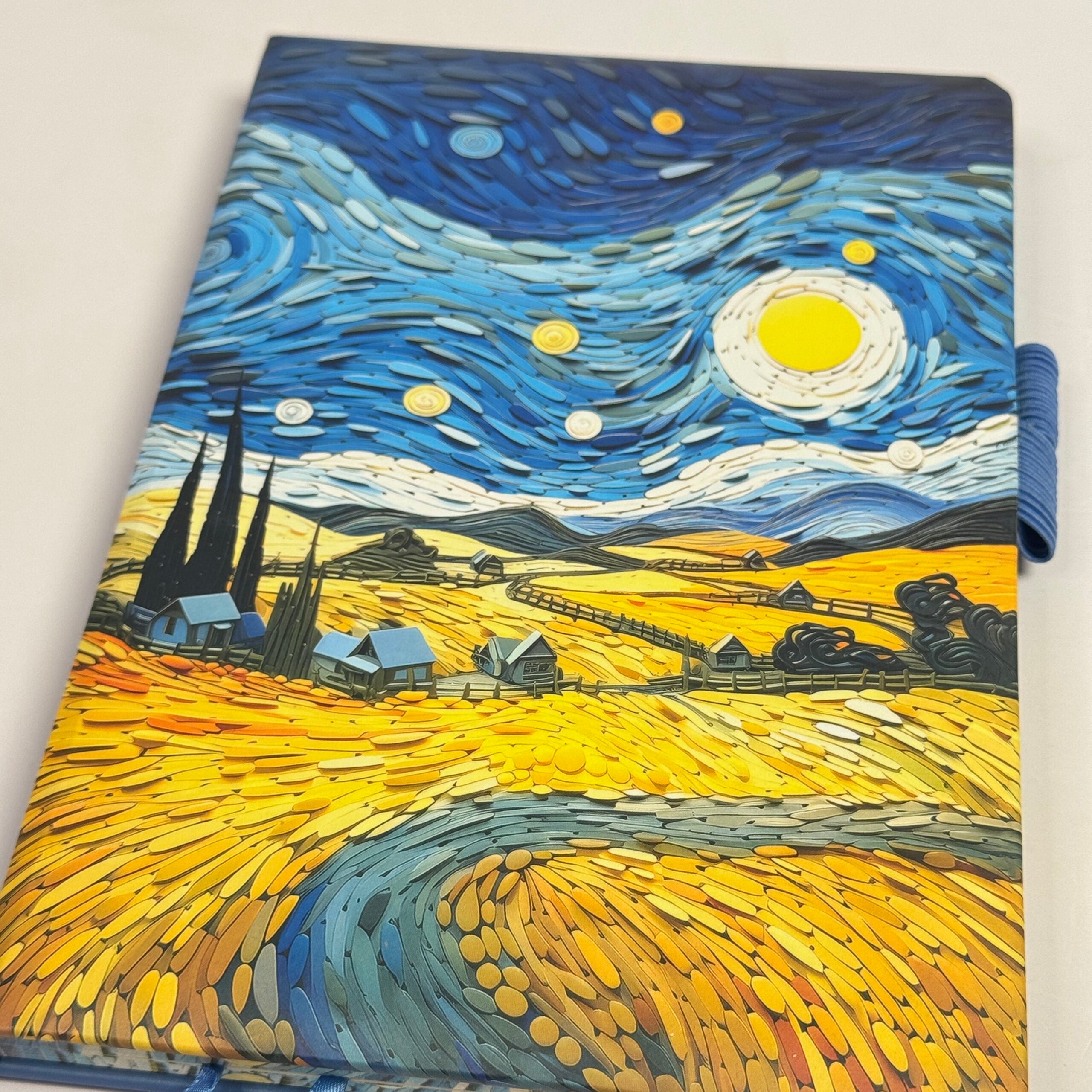 Van Gogh theme hard bound leather finish diaries