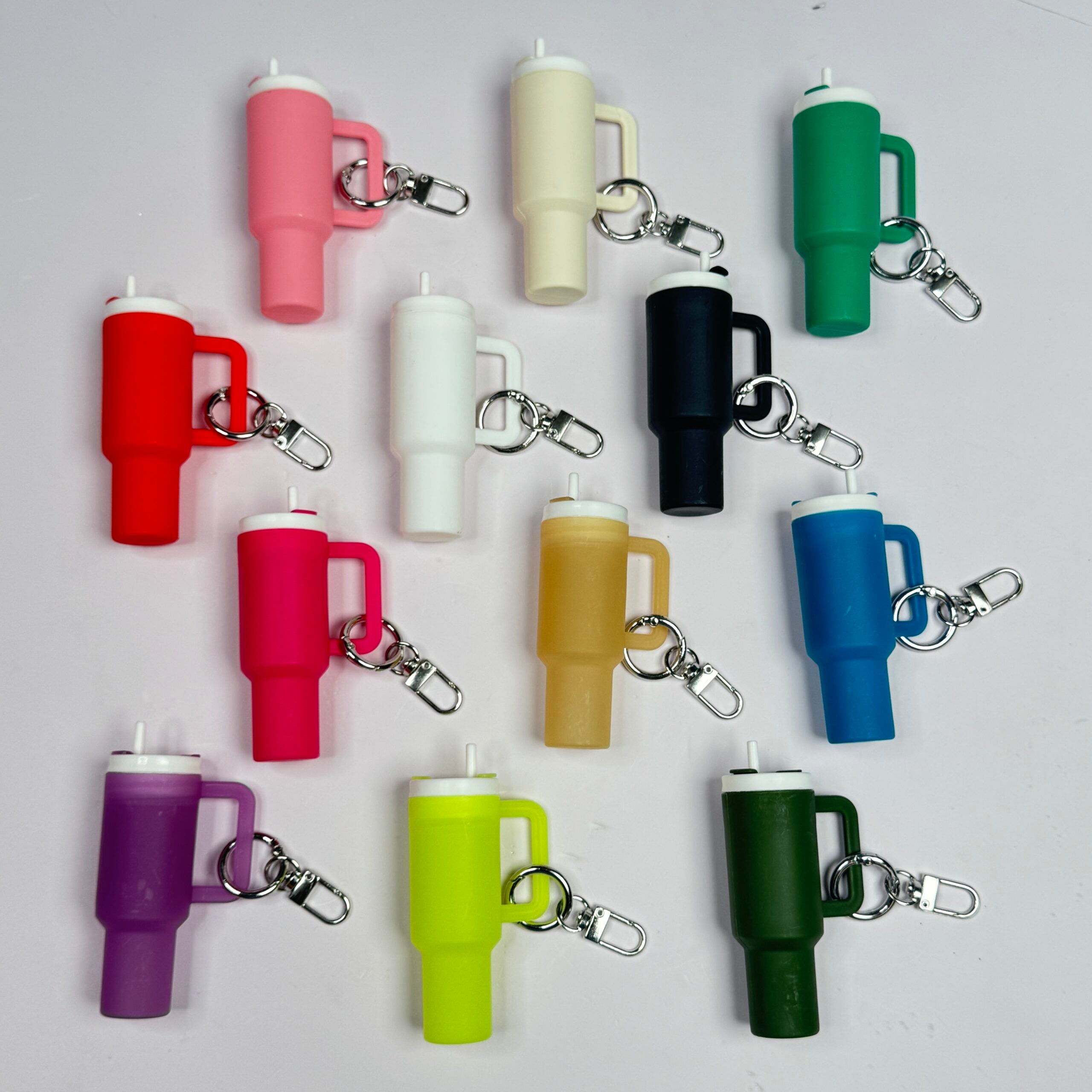 Solid Color Mini Stanley Tumbler Keychain (Lipstick Holder)