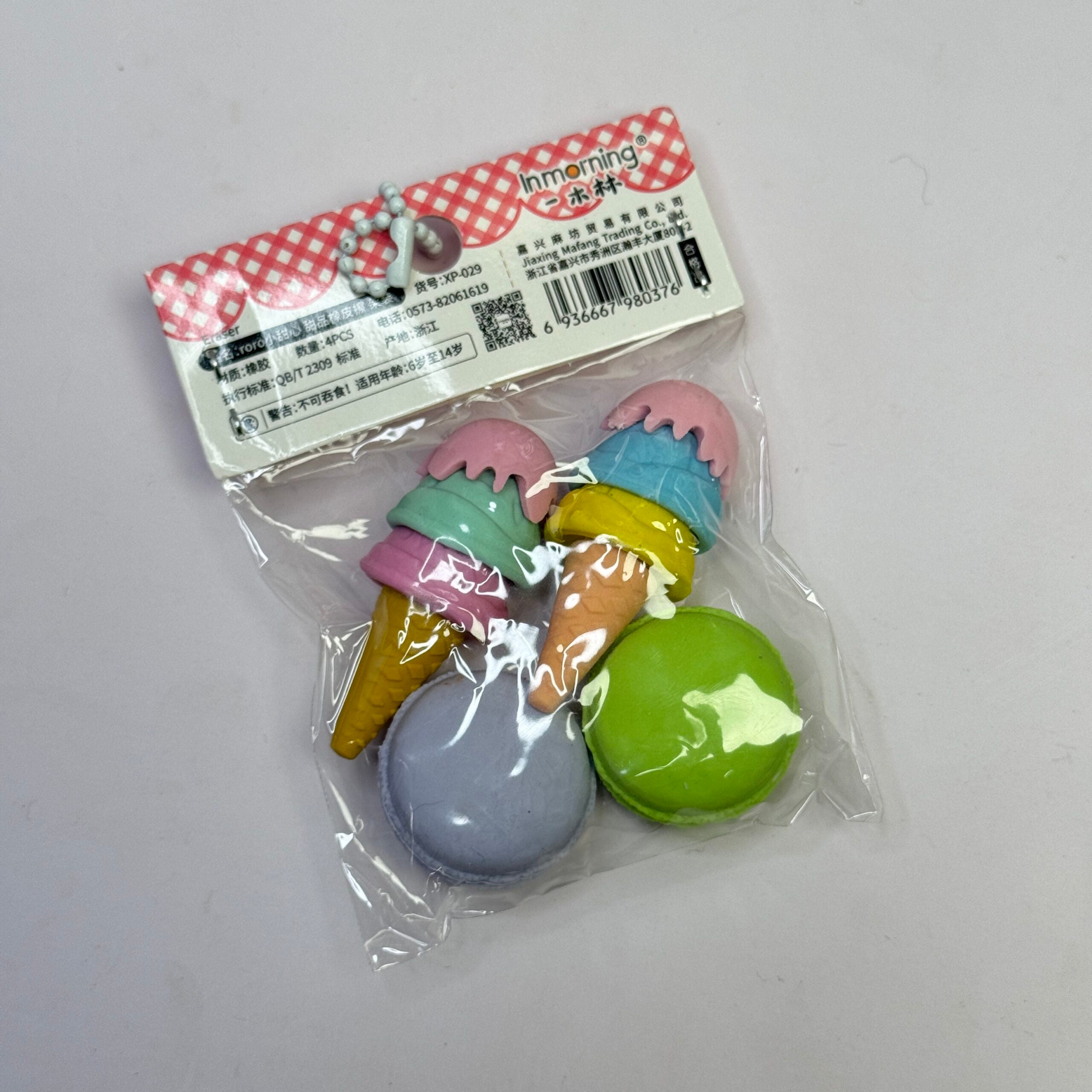 Dessert theme erasers in a pack