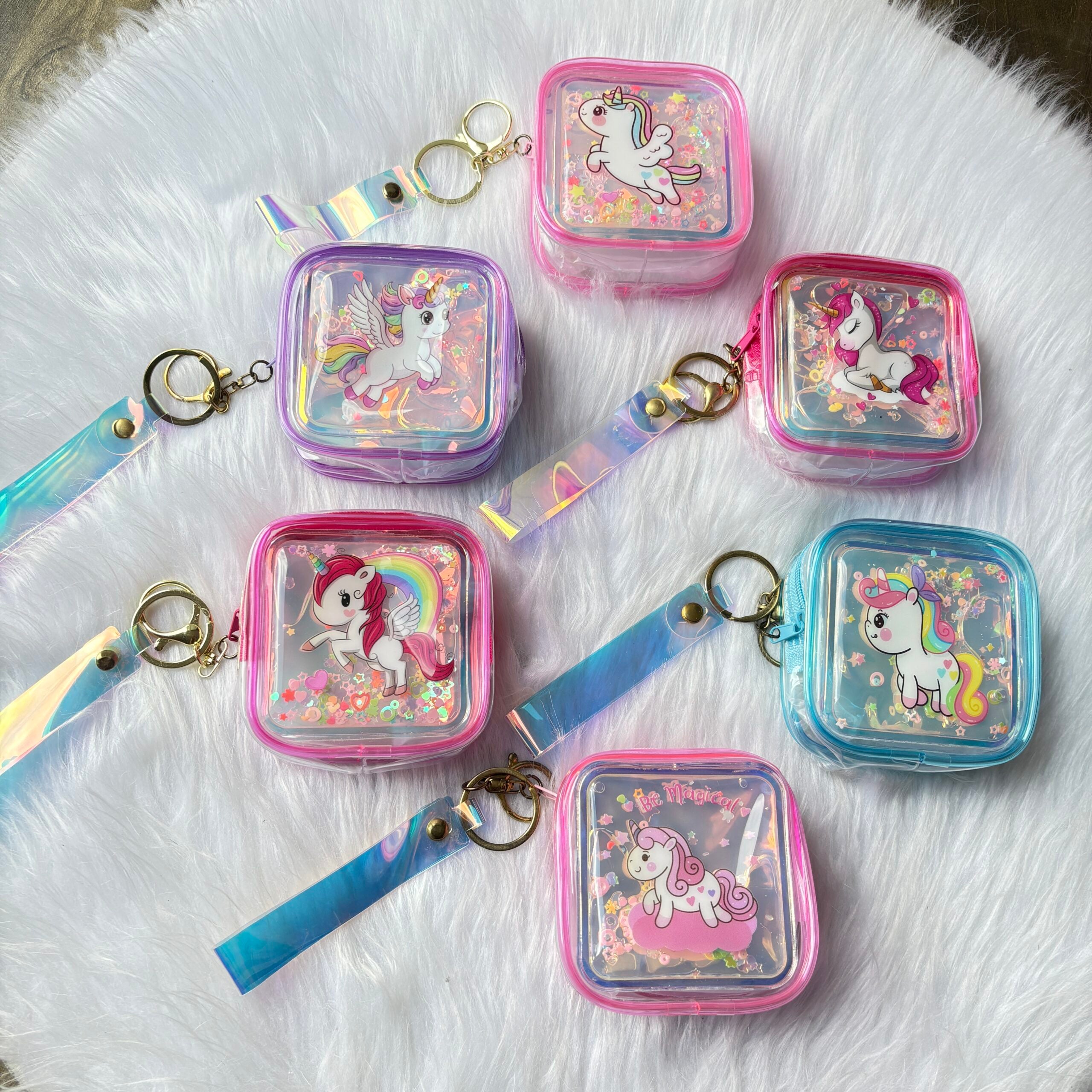 Unicorn Water Glitter Coin Pouch