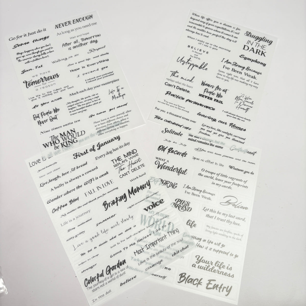 Journaling stickers set of 4 sheets