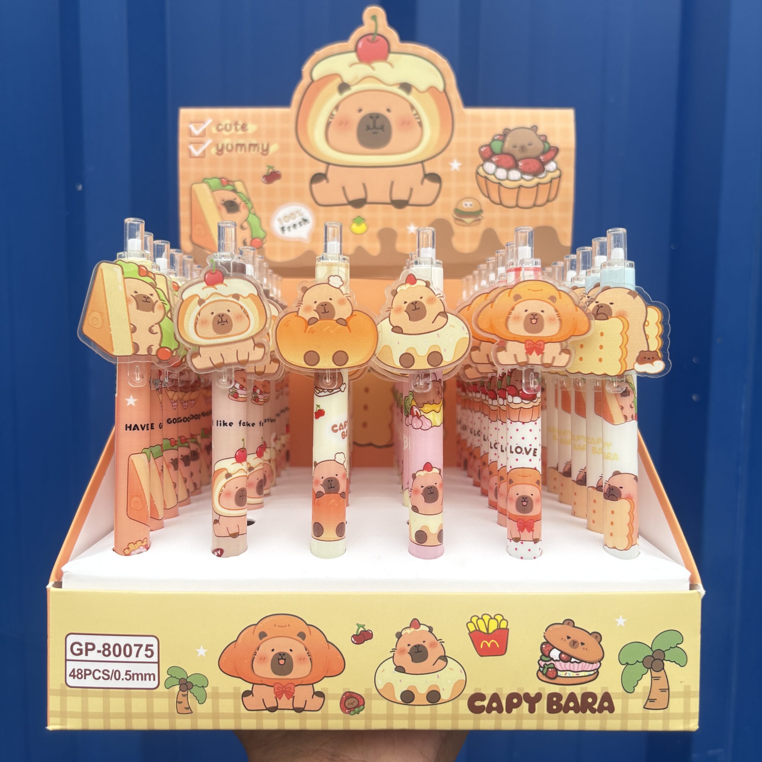 Capybara theme click type pen set of two
