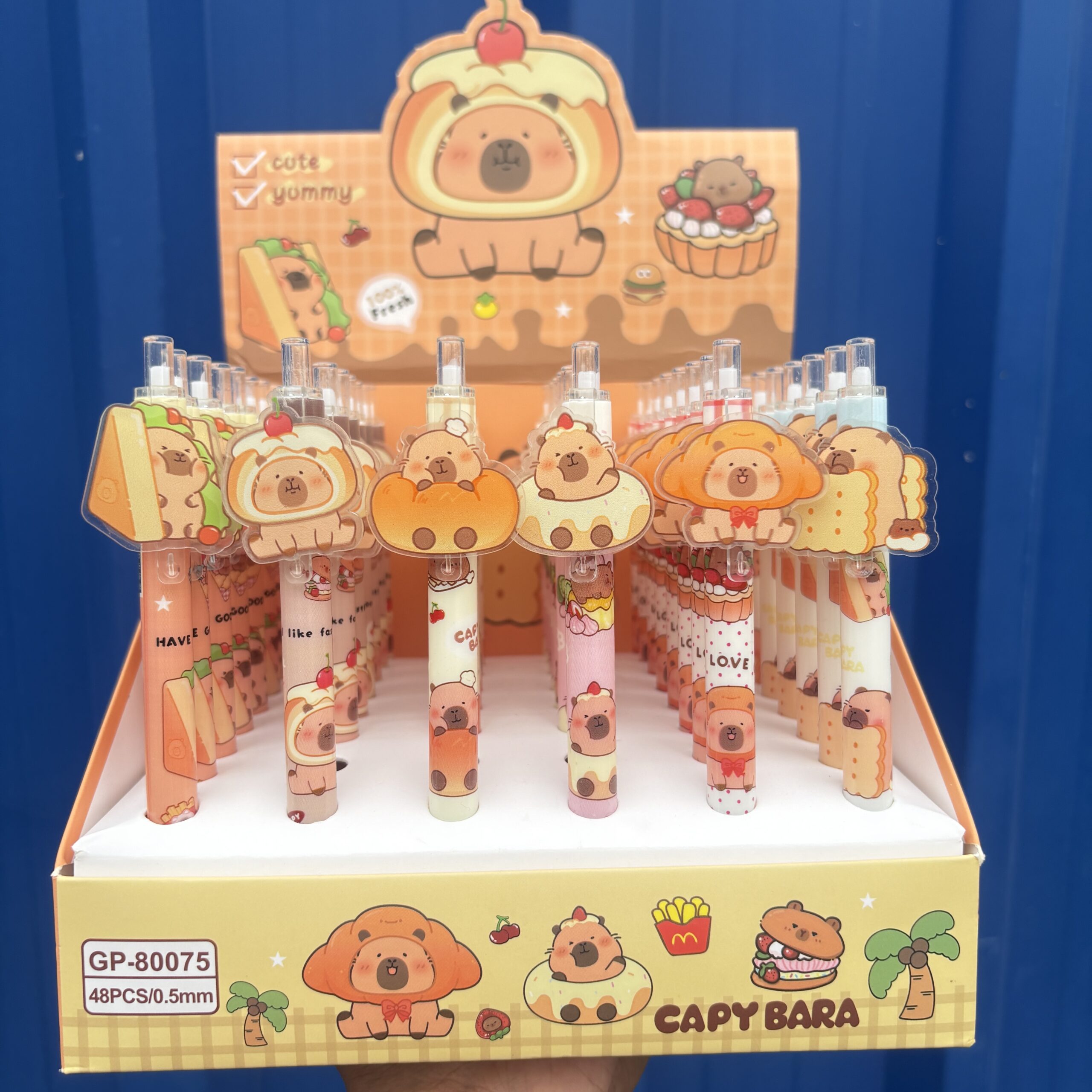 Capybara theme click type pen set of two