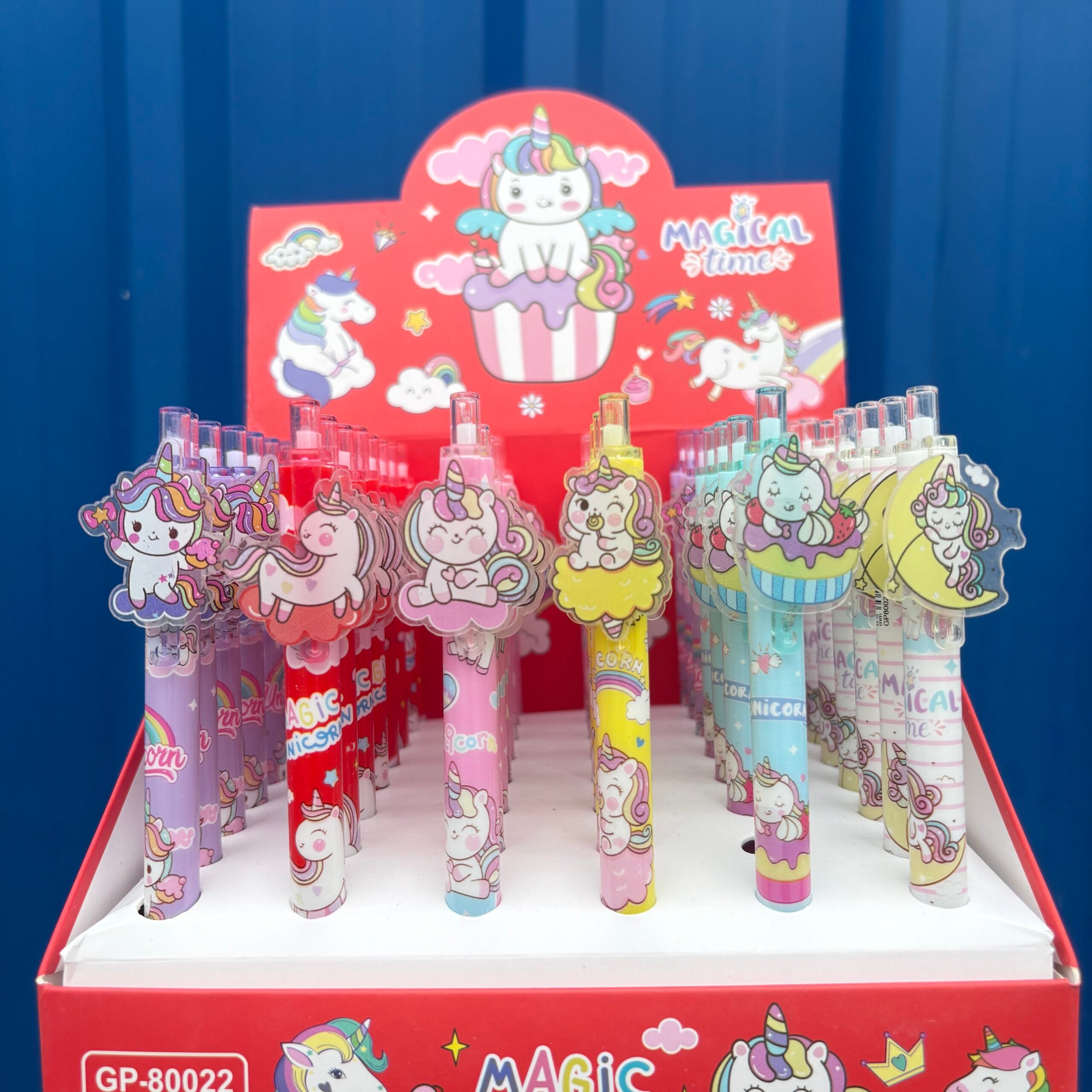 Unicorn theme click type pen set of two