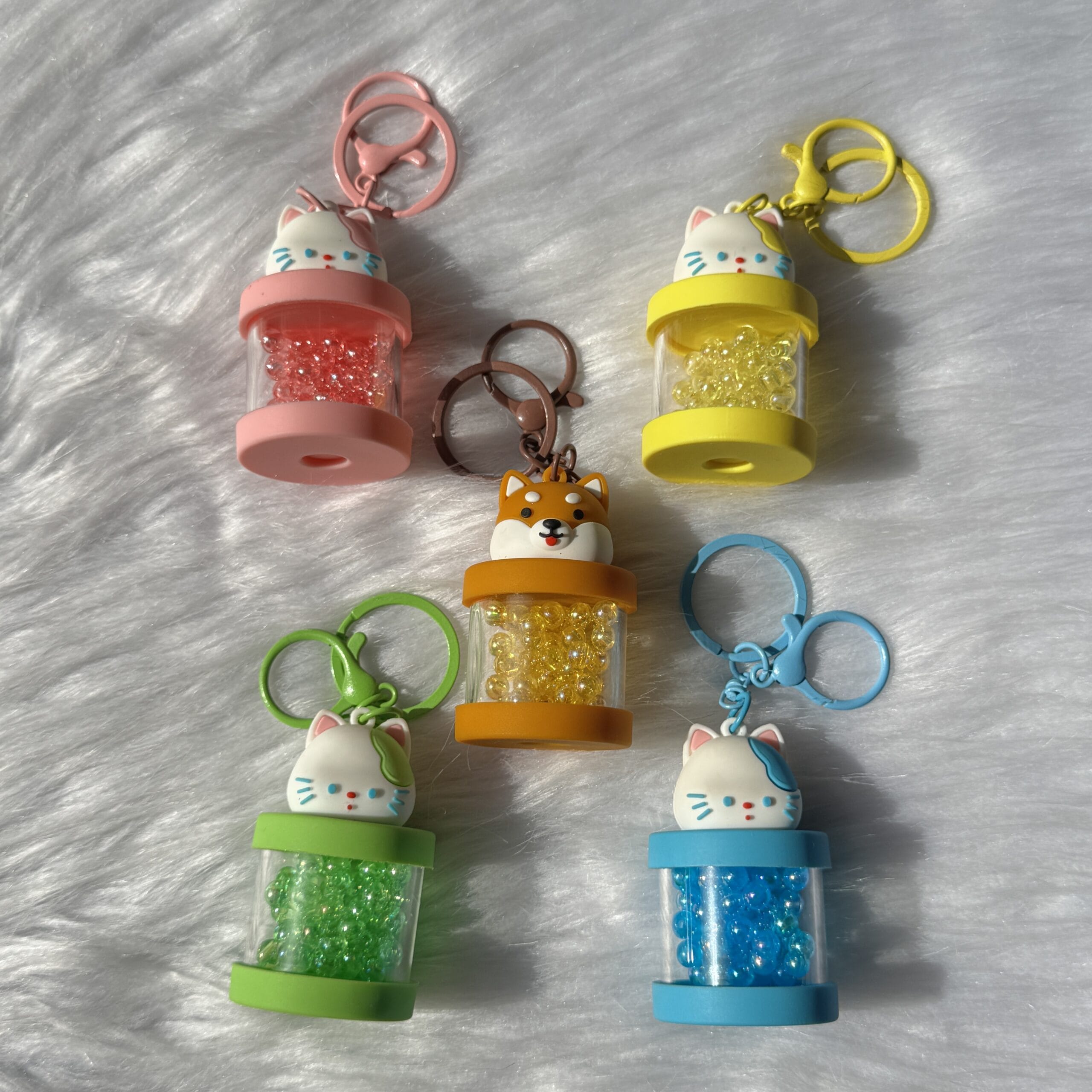 Cute premium cat keychain with beads