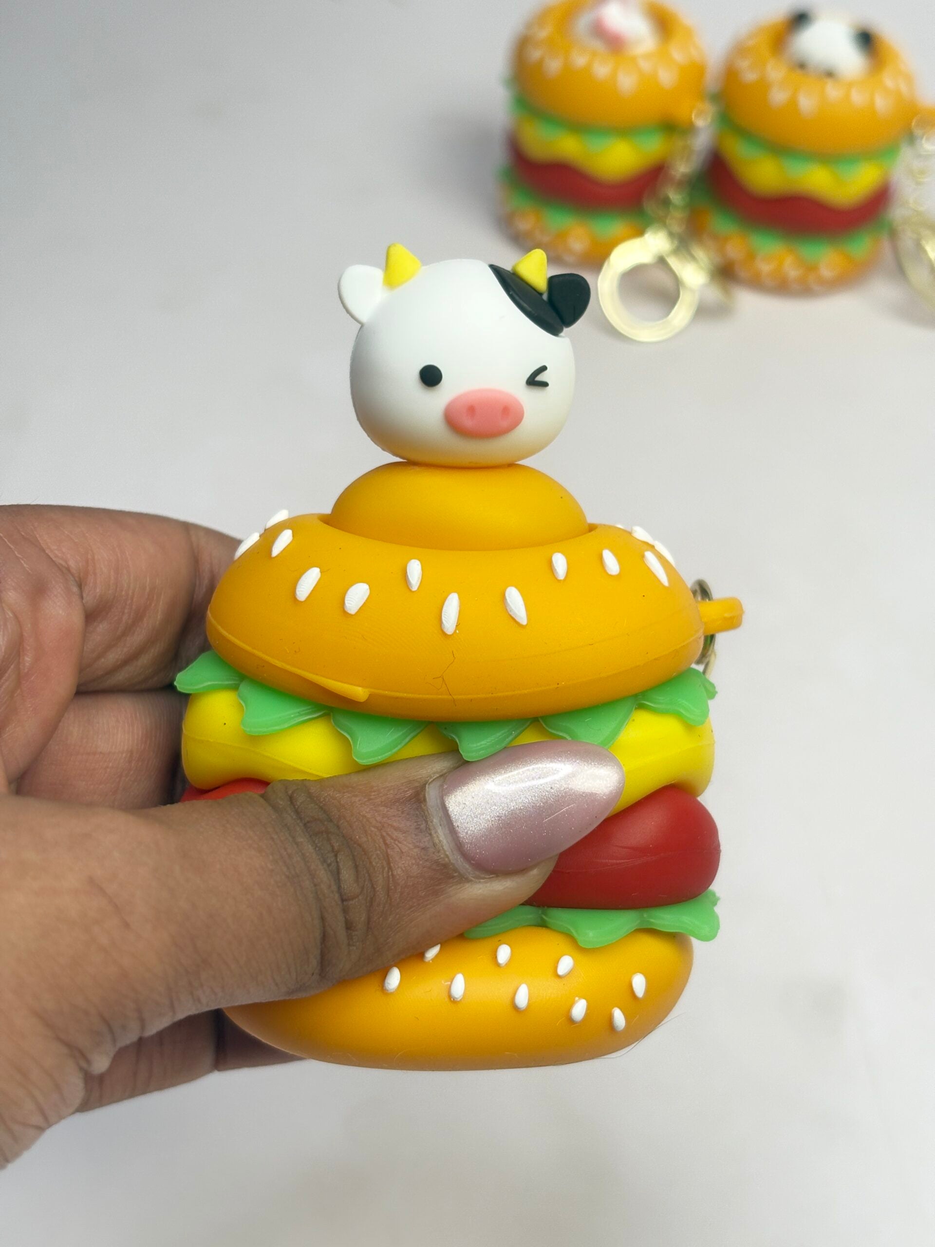 Premium pop-up burger keychain