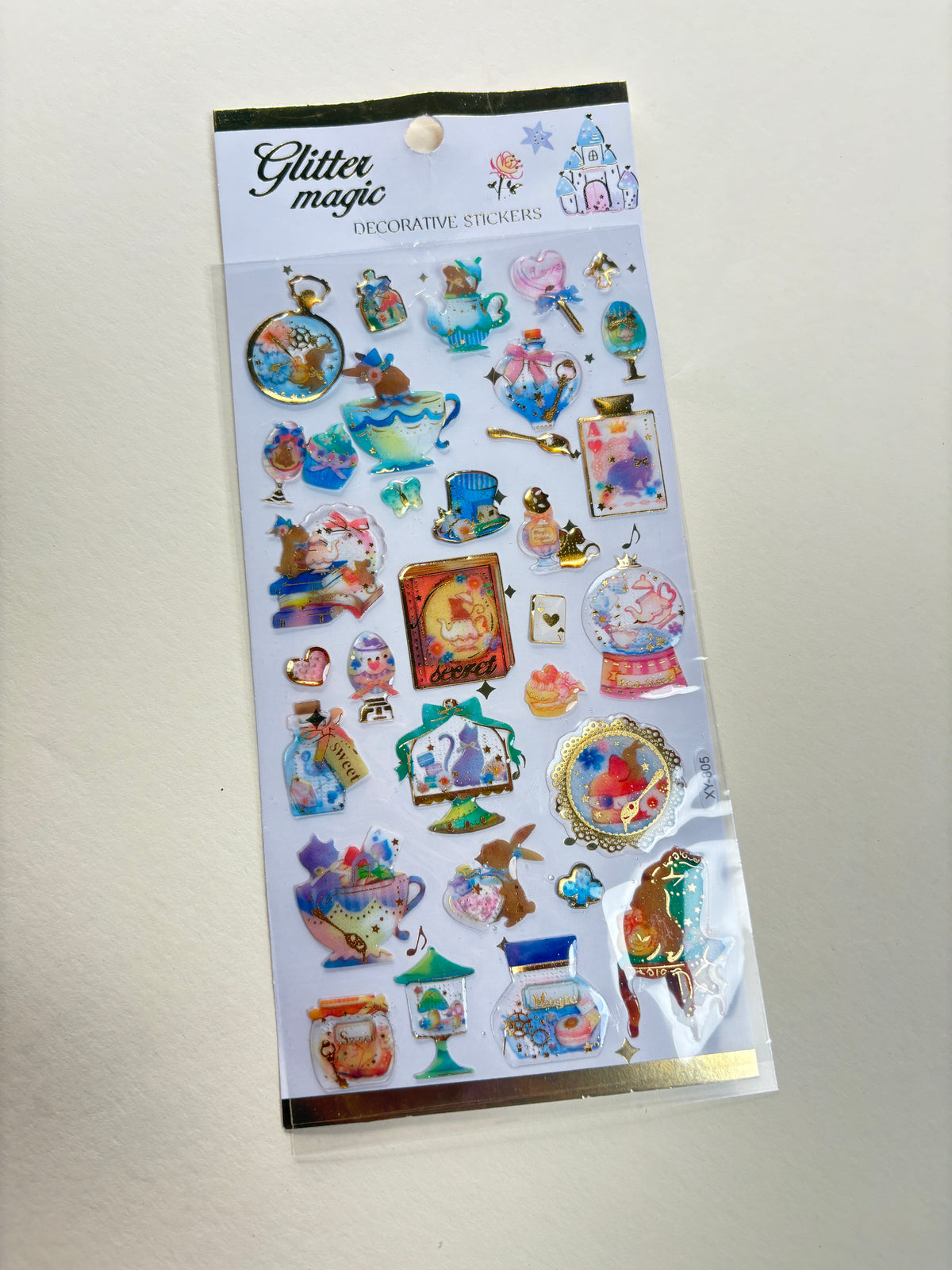 Glitter magic sticker