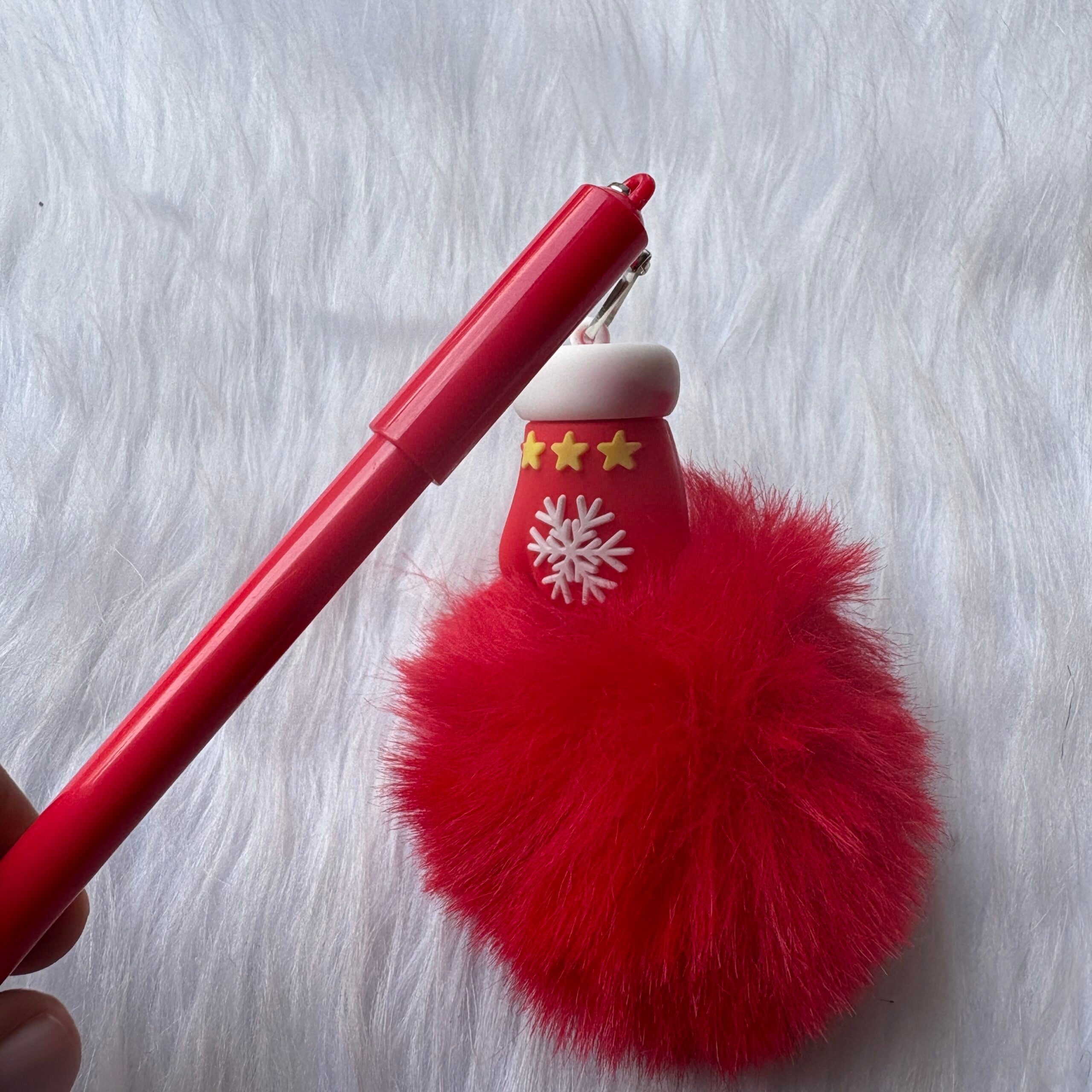 Christmas Fur Pom Pom pens random