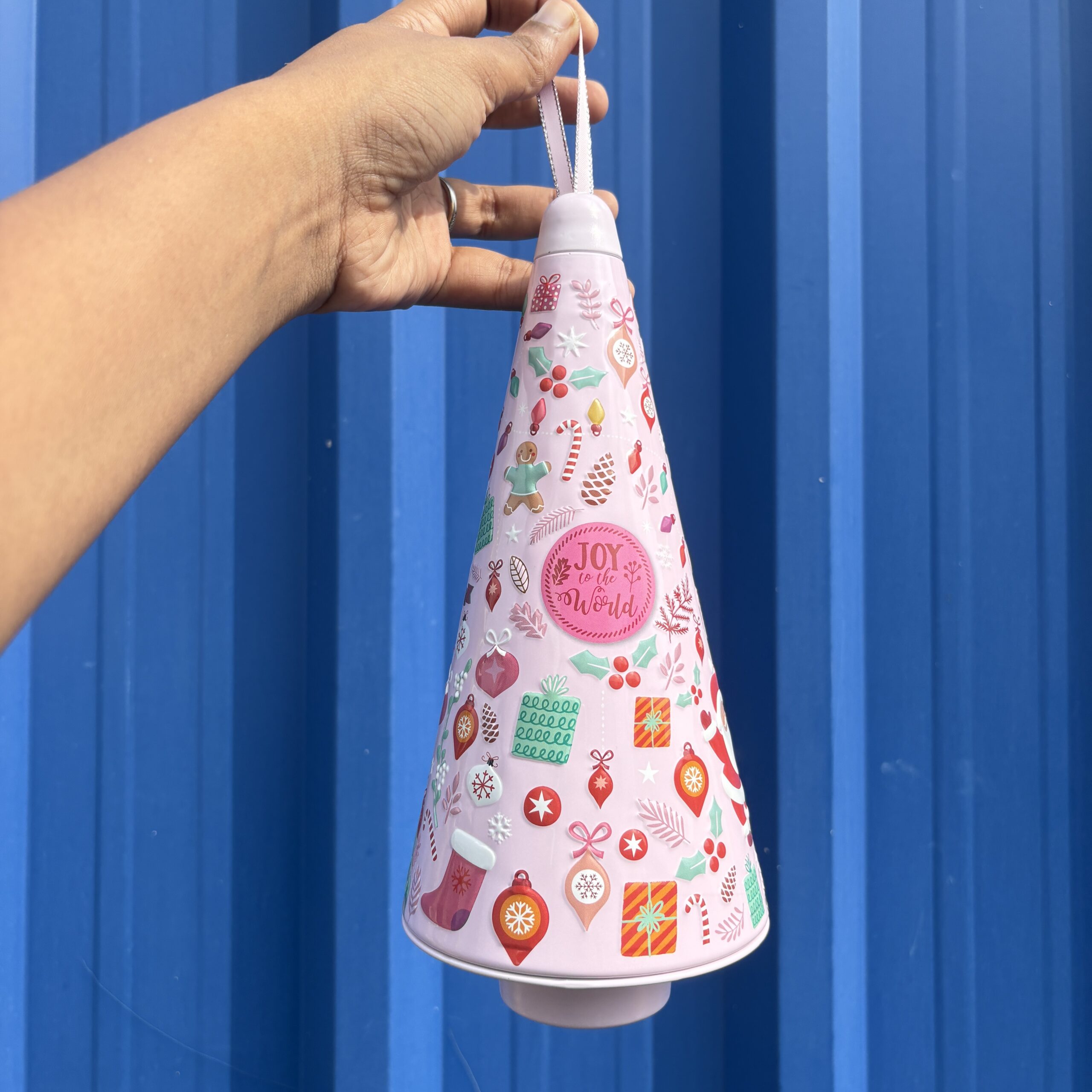 Cute cone shape Christmas tins