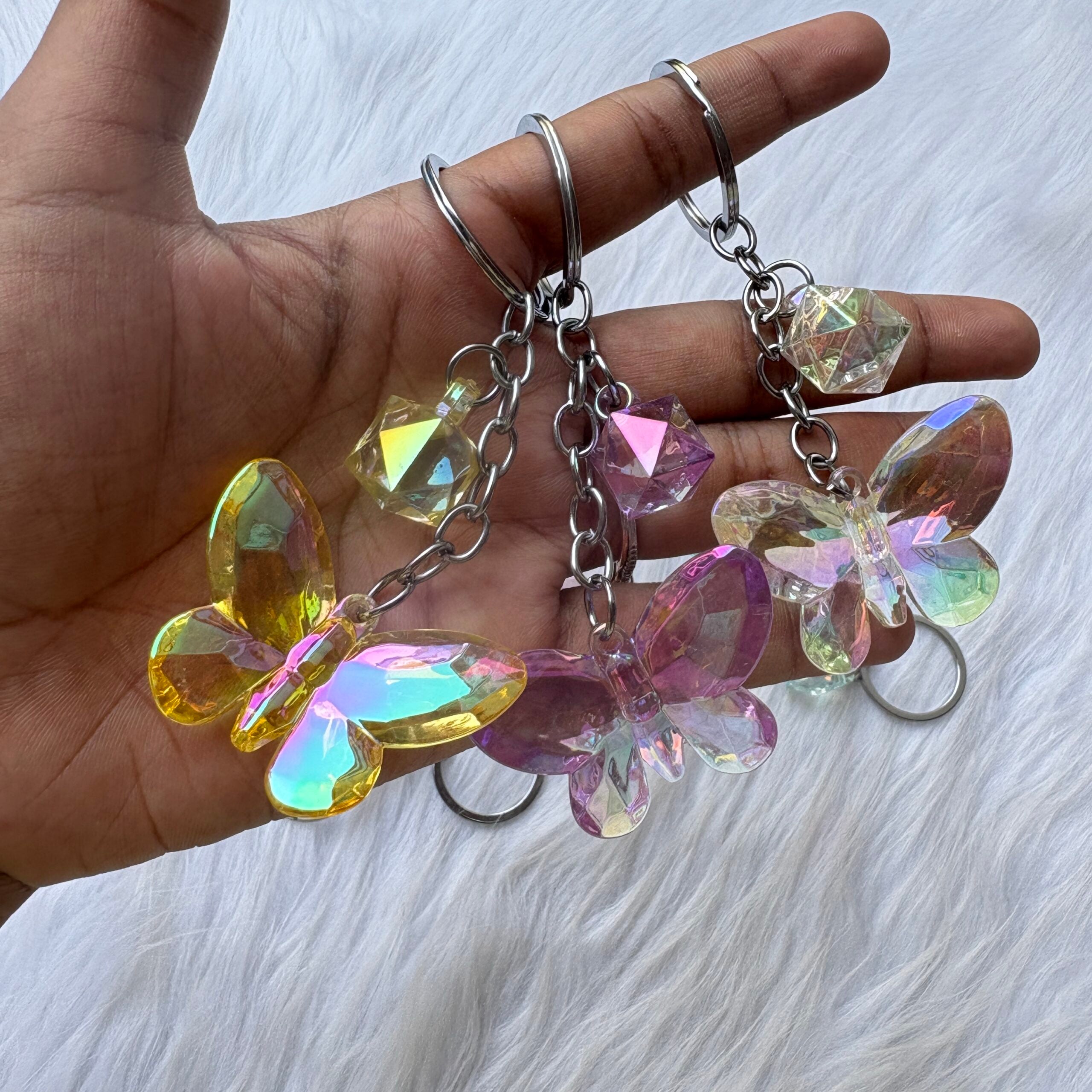 Crystal Butterfly keychain random