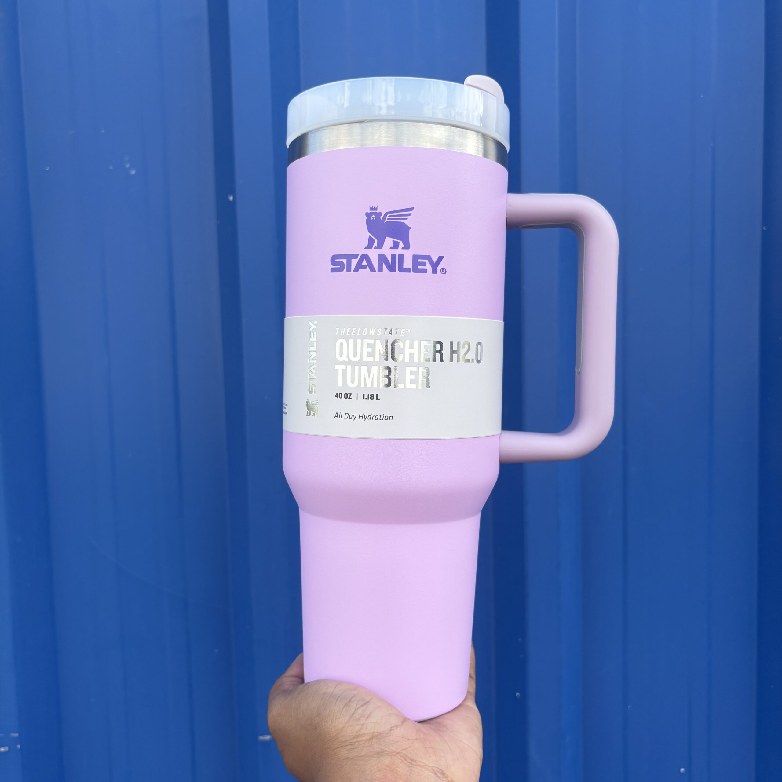 Purple Stanley with straw