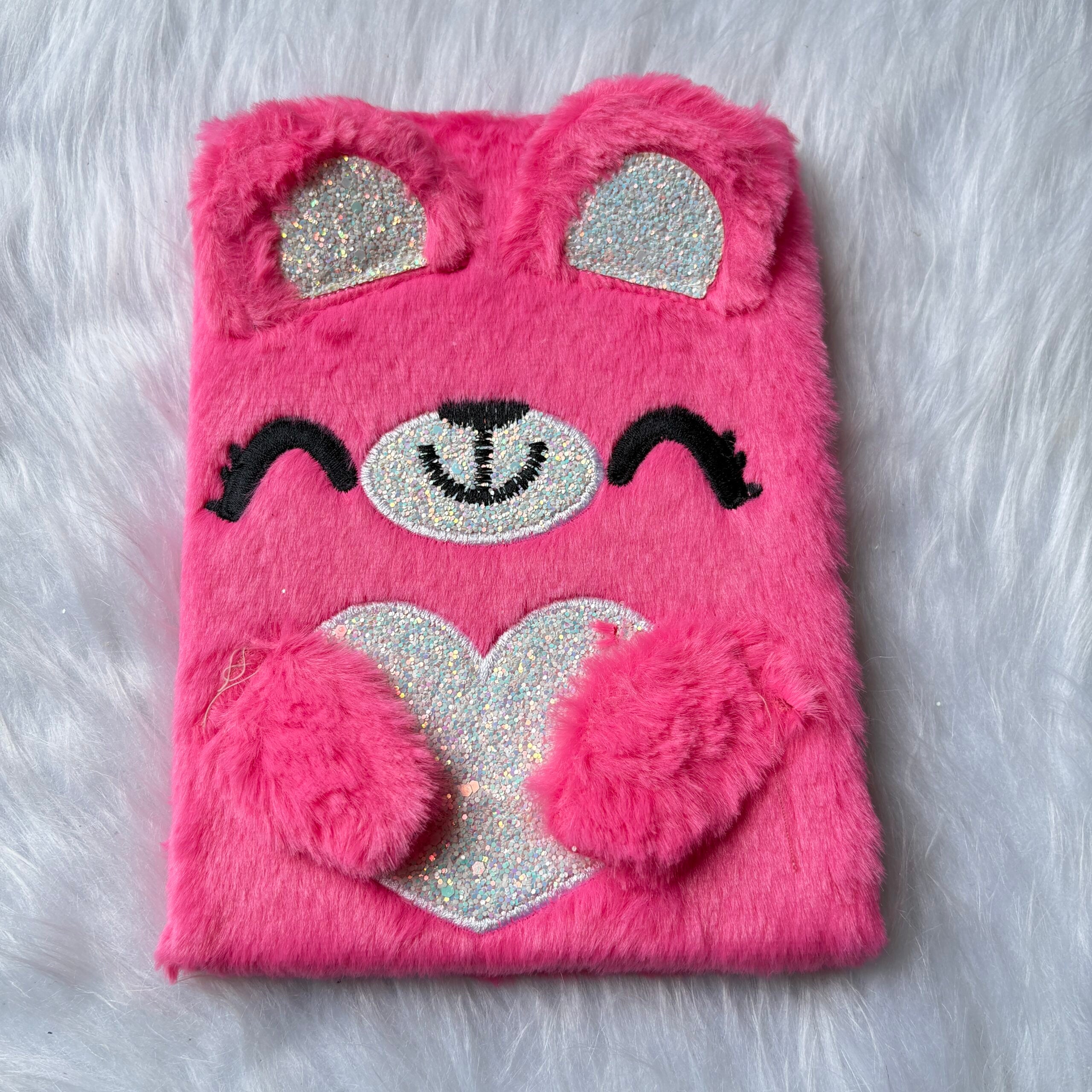 Cute bear fur diary A5 size