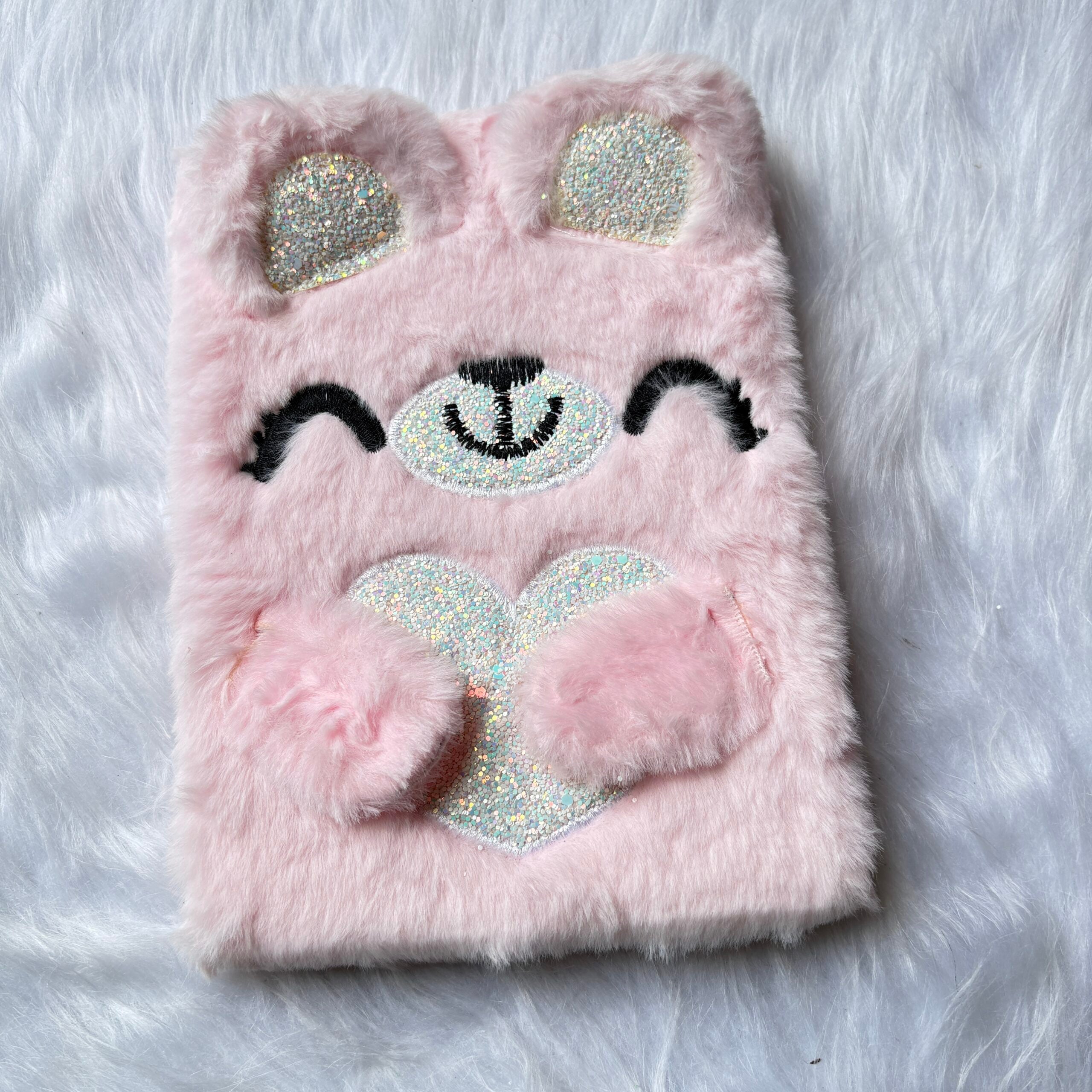 Cute bear fur diary A5 size