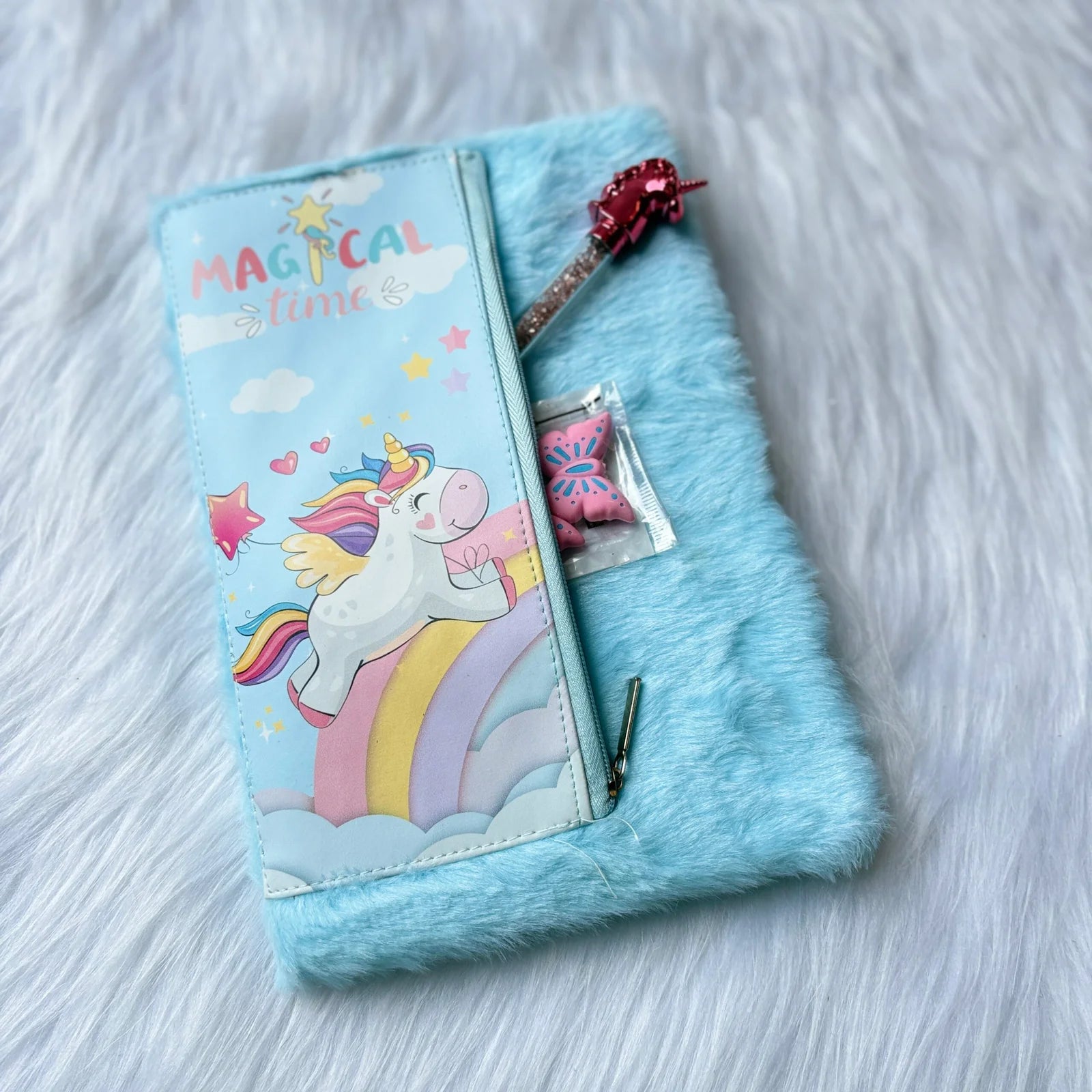 Unicorn Fur Diary With Pouch