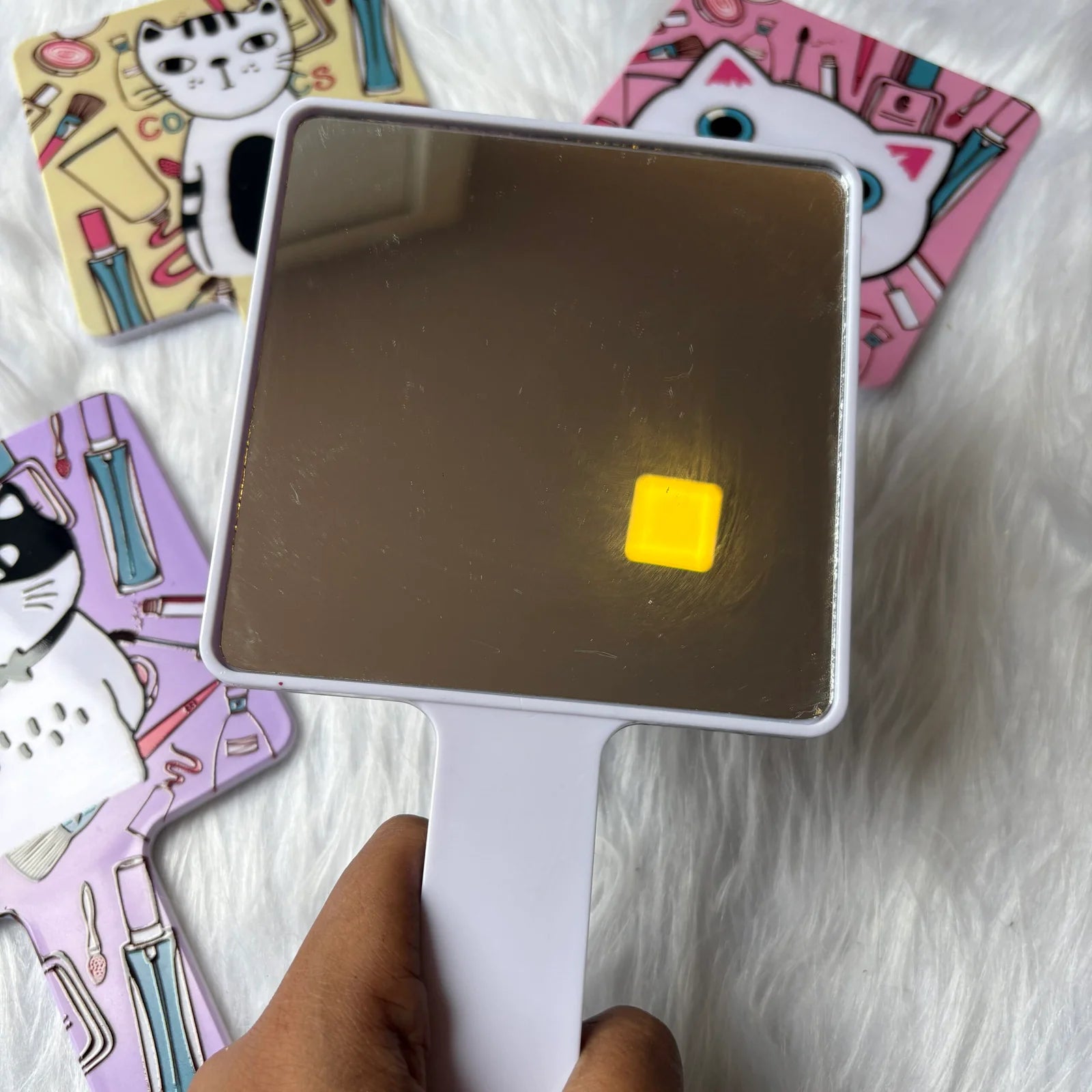 Square Shape Cat Design Makeup Mirror