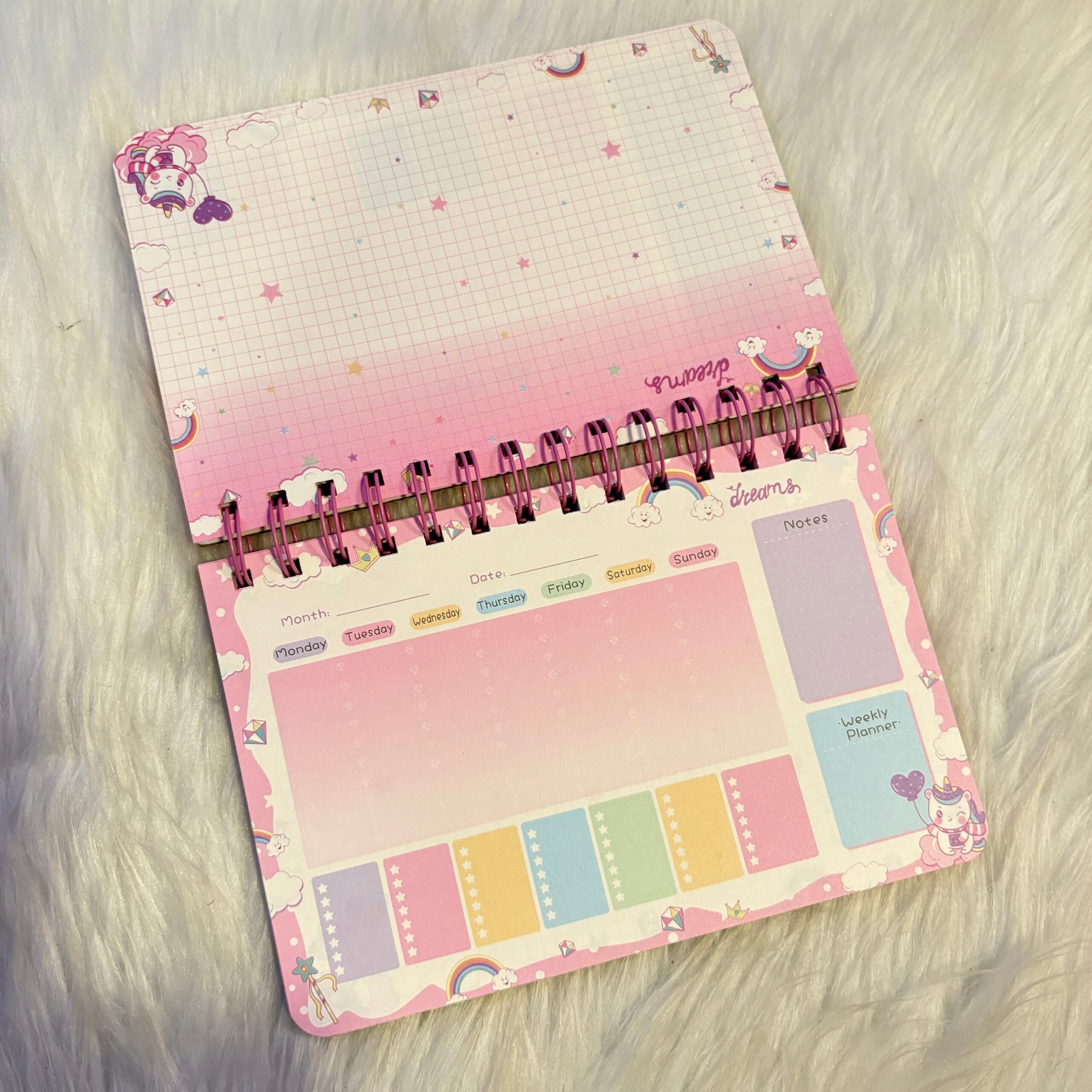 Cute unicorn weekly planners
