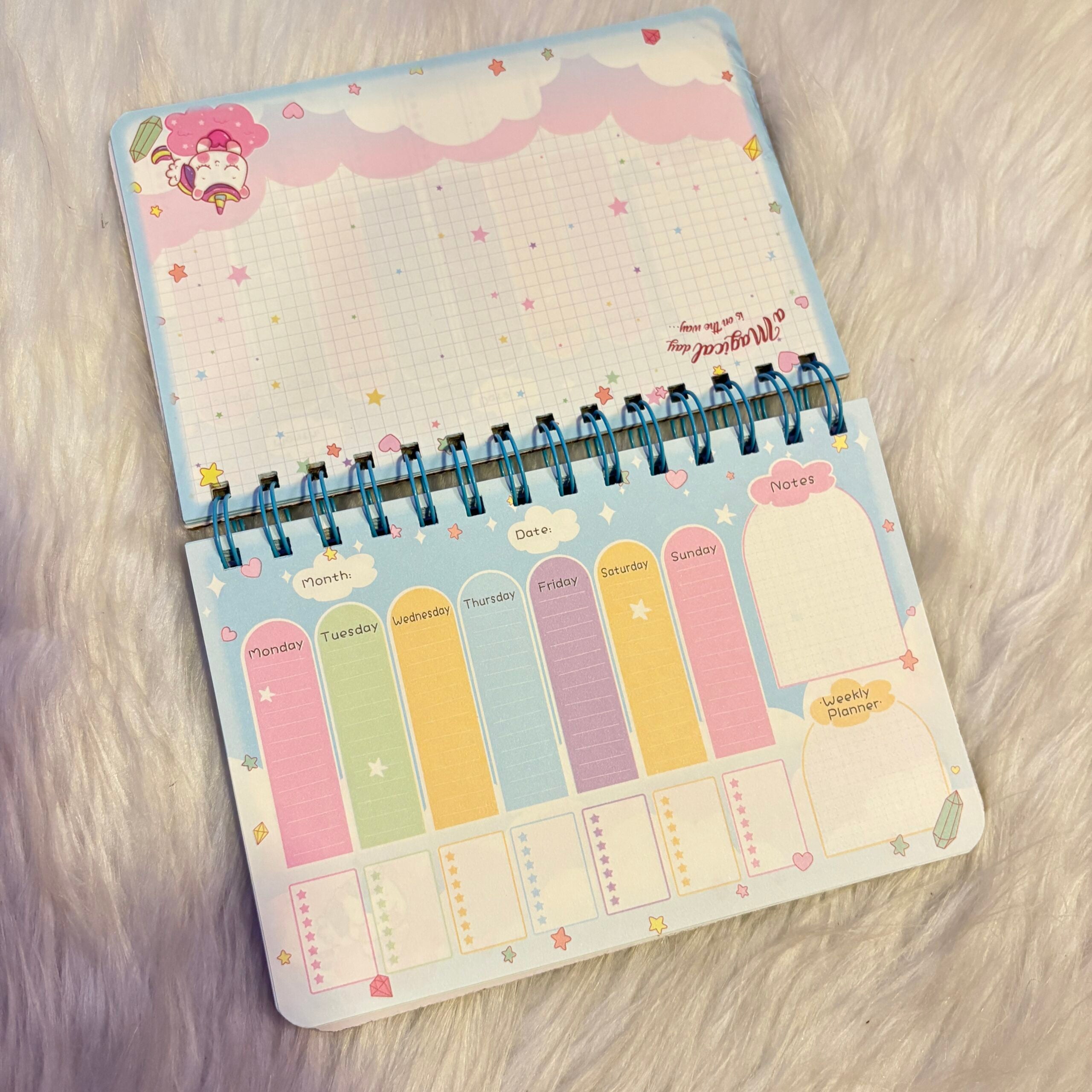 Cute unicorn weekly planners