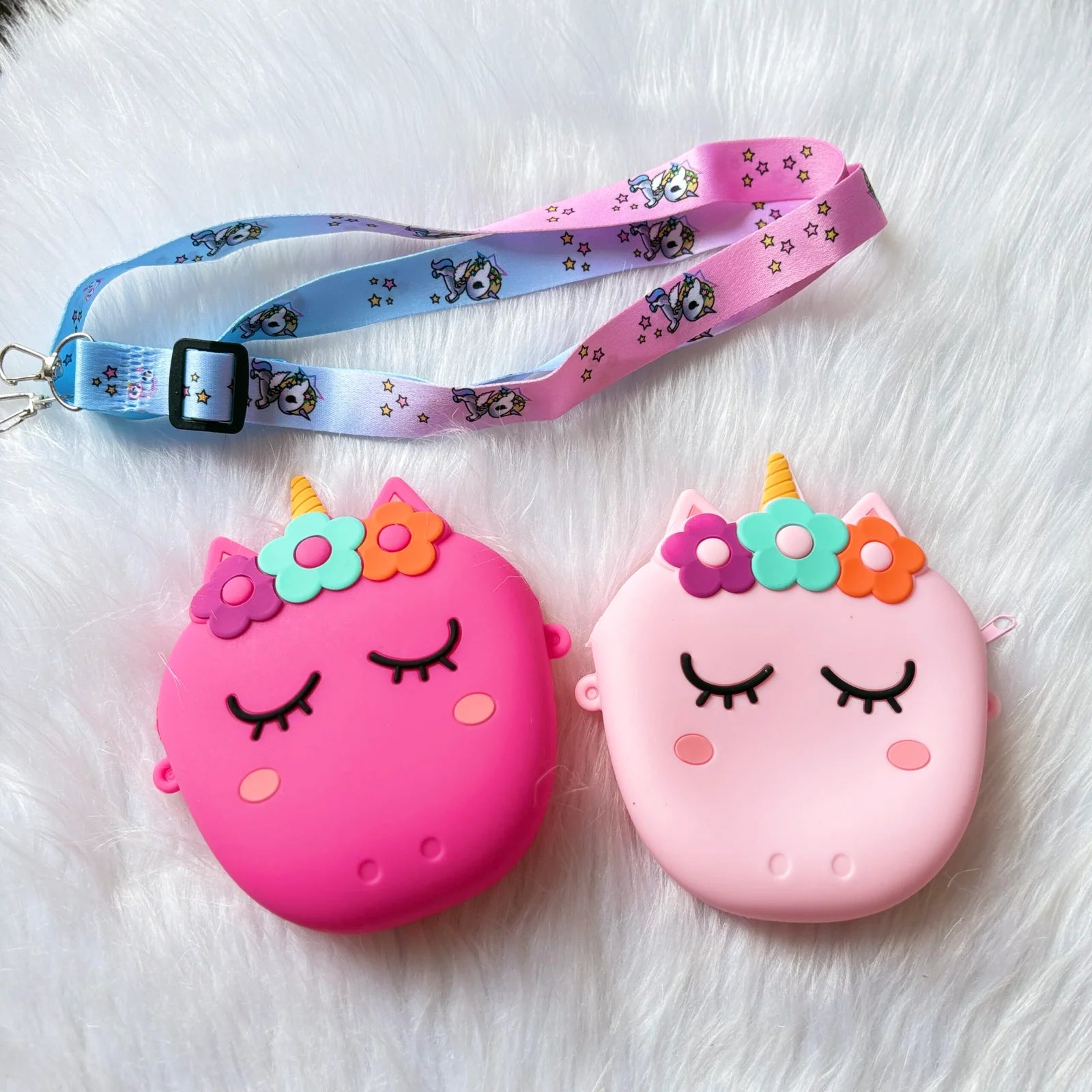 Unicorn silicon coin purse/sling