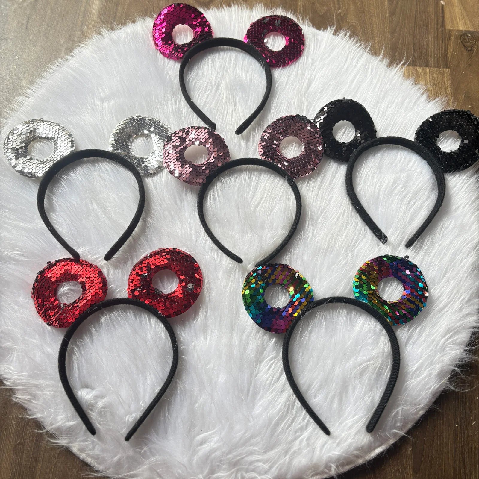 Cute reversible sequins mickey hairband