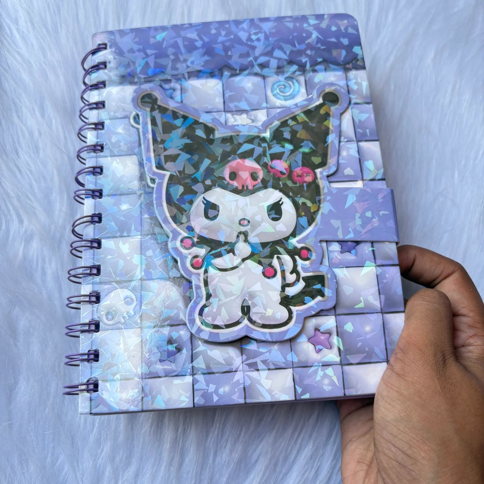 Premium quality shining Kuromi Notebook with flap opening