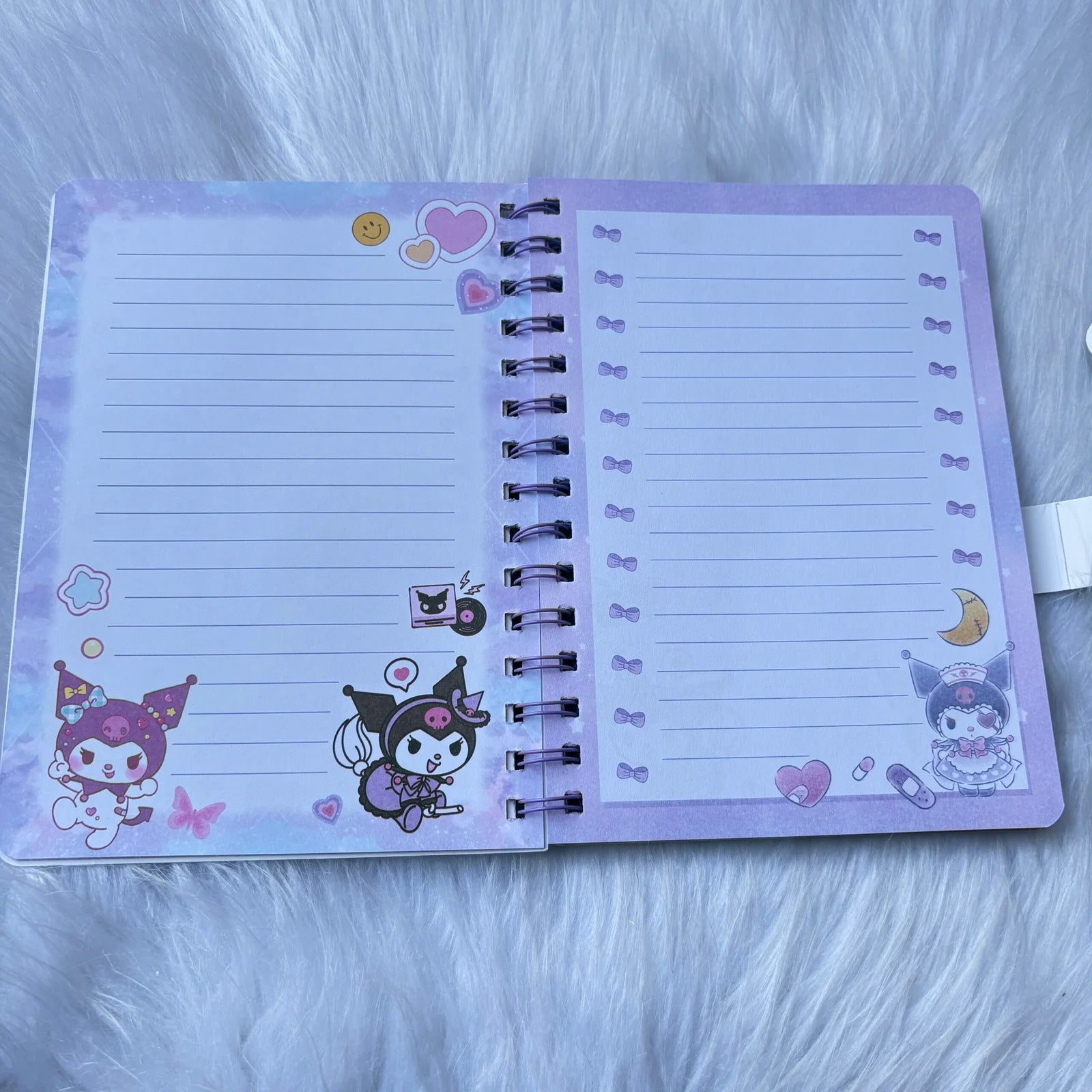 Premium quality shining Kuromi Notebook with flap opening