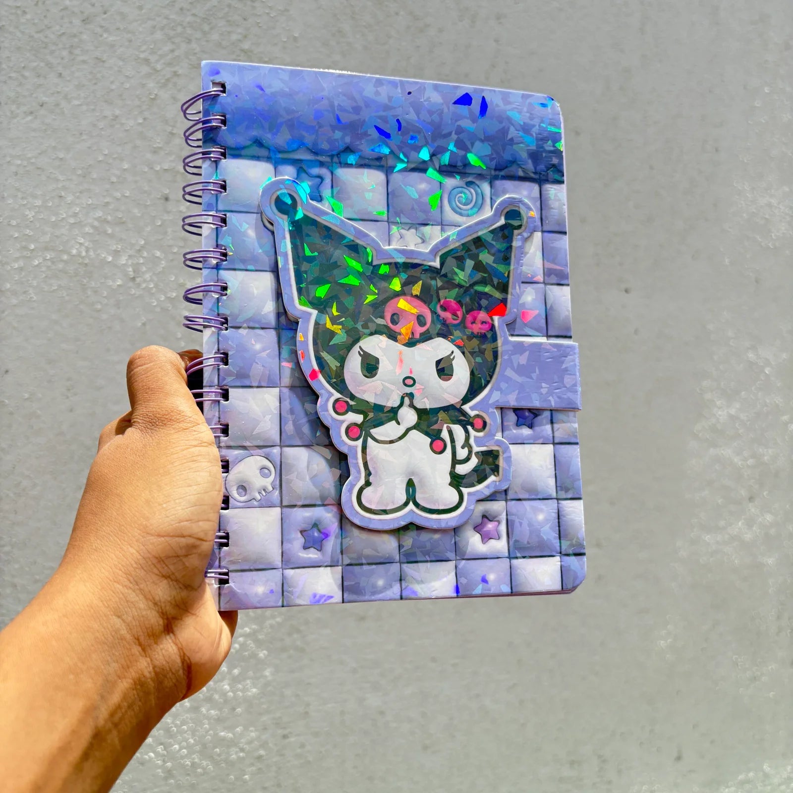 Premium quality shining Kuromi Notebook with flap opening