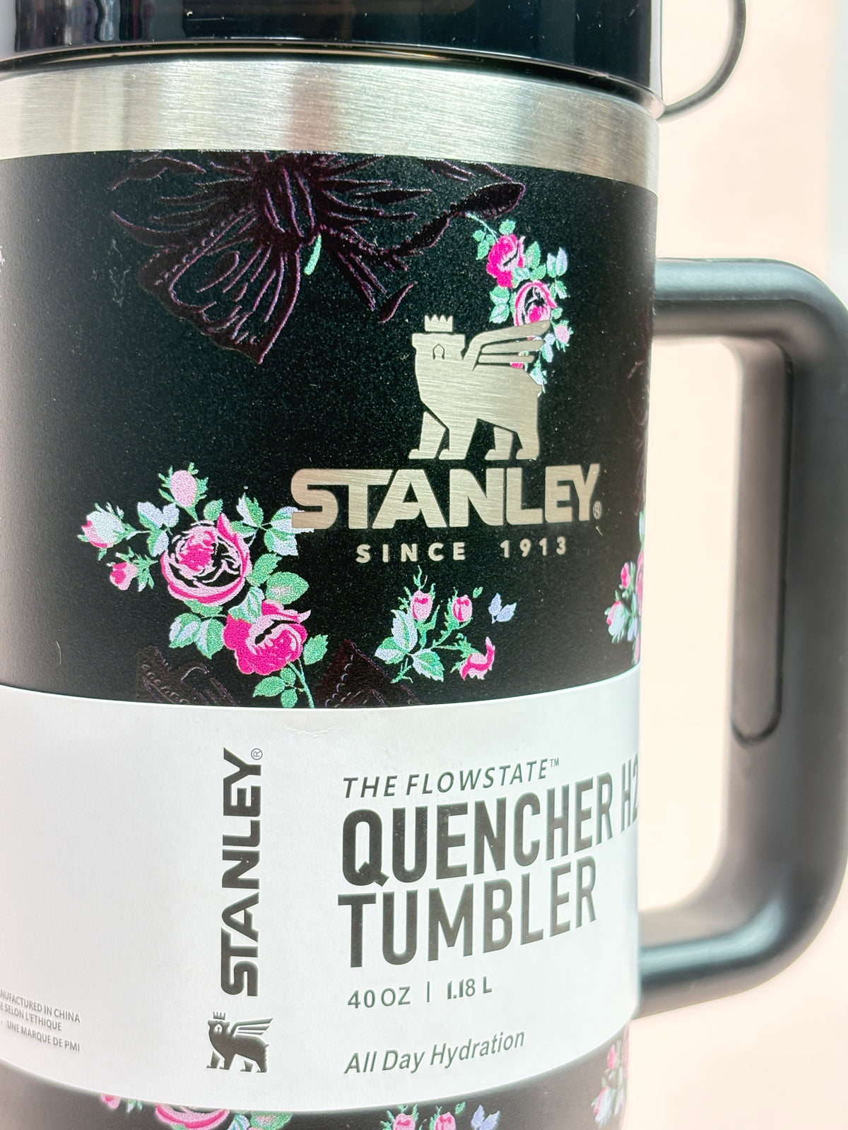 Black floral Stanley