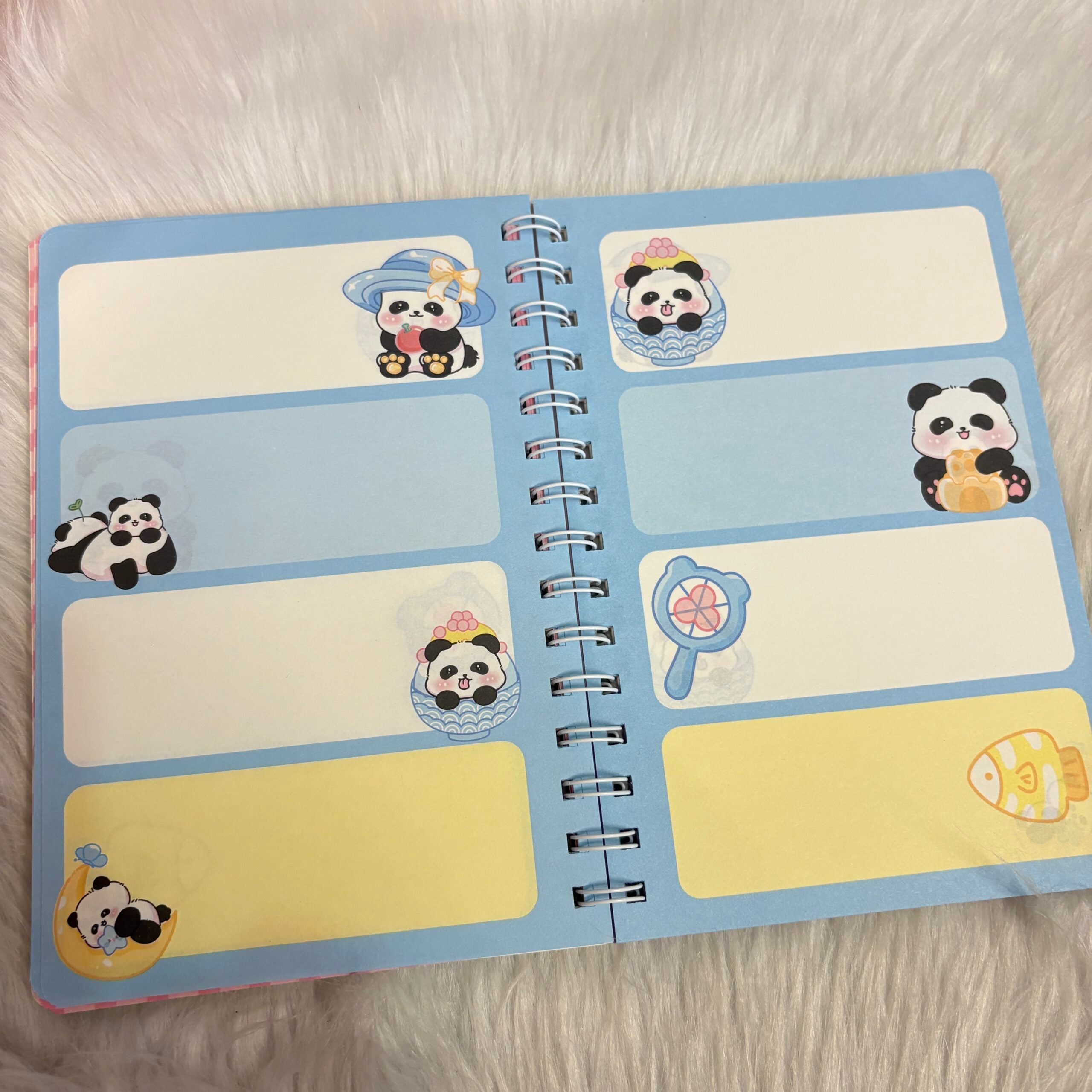Two layered panda diaries with Sticker sheets