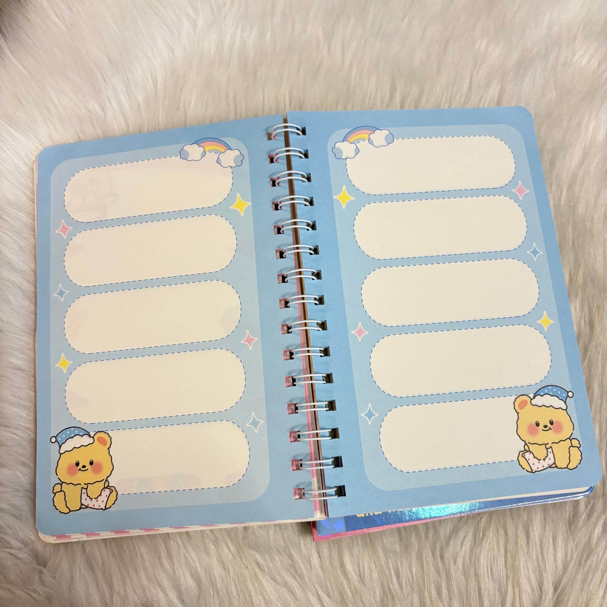 Two layered bear diaries with sticker sheets
