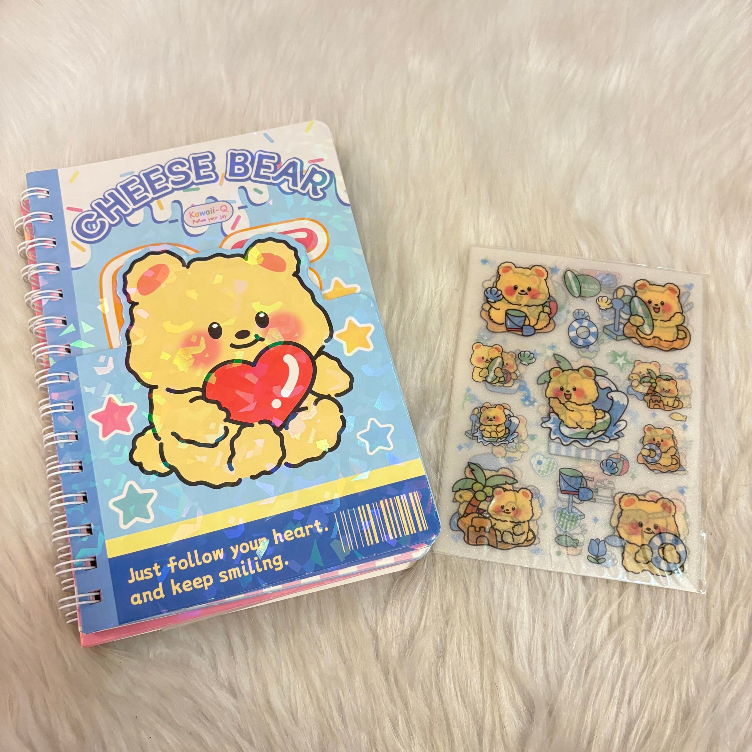Two layered bear diaries with sticker sheets