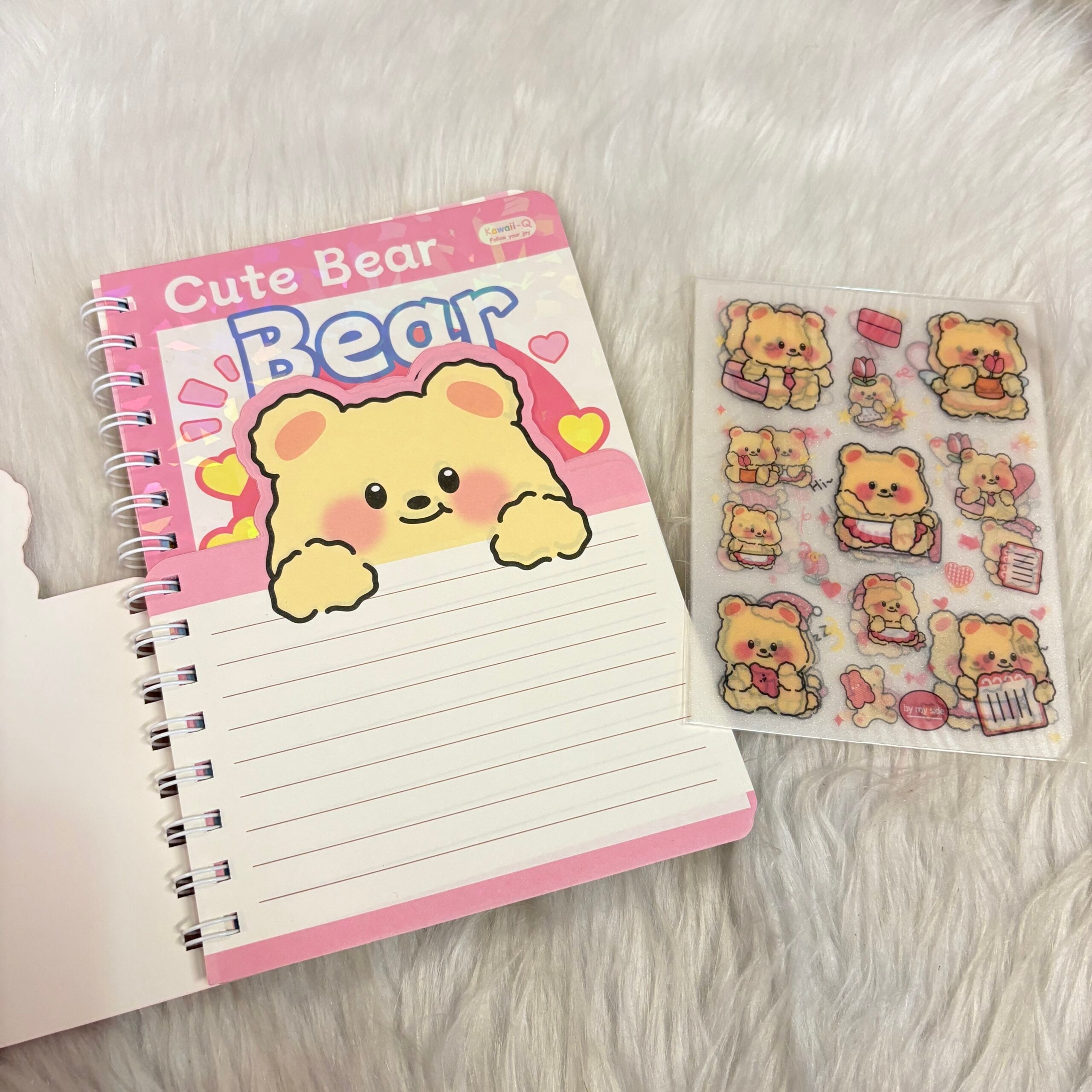 Two layered bear diaries with sticker sheets