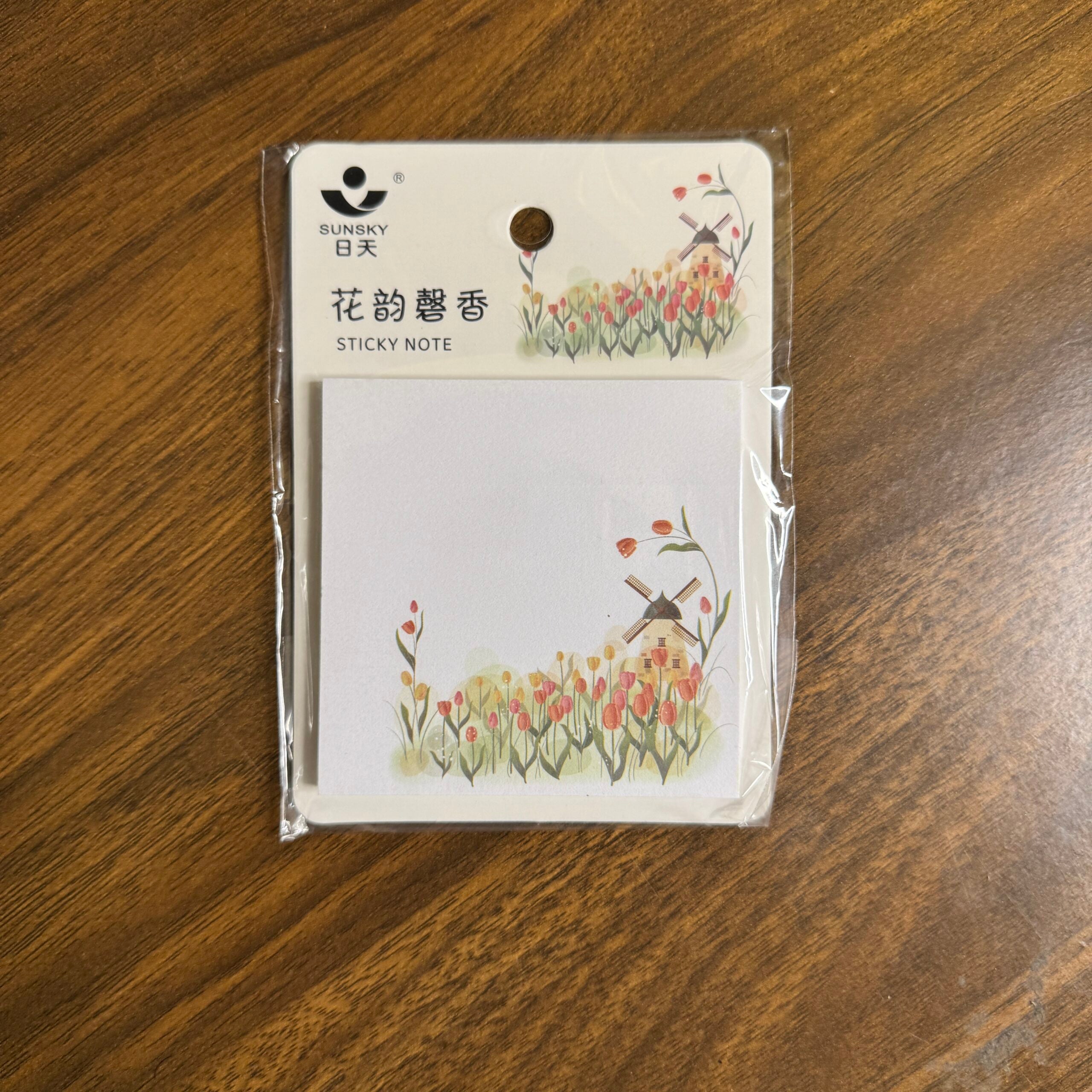Floral print sticky notes pad