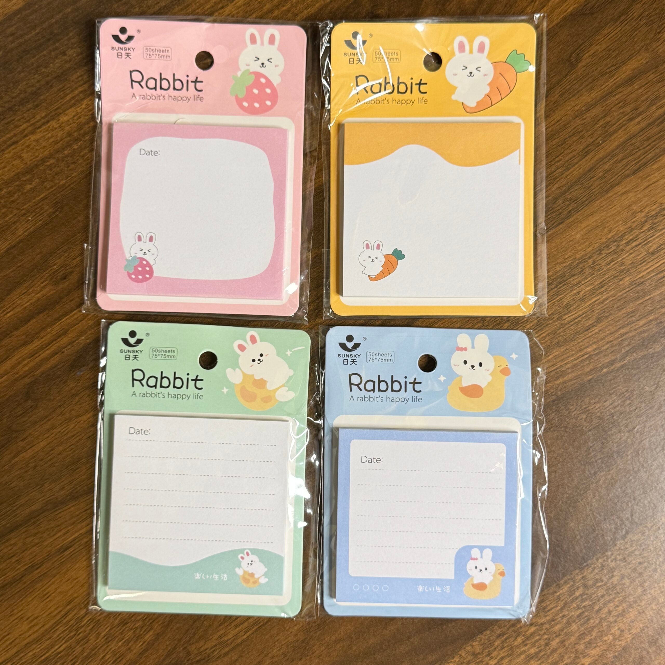 Rabbit theme sticky notepad