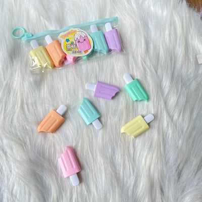 Ice cream highlighter set of 6 in a pouch