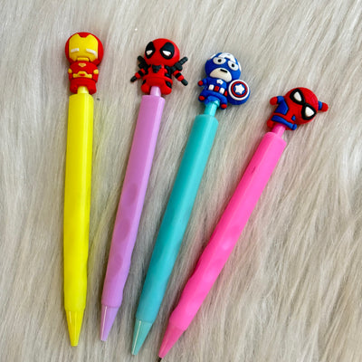 Super hero silicon grip pencils  set of two
