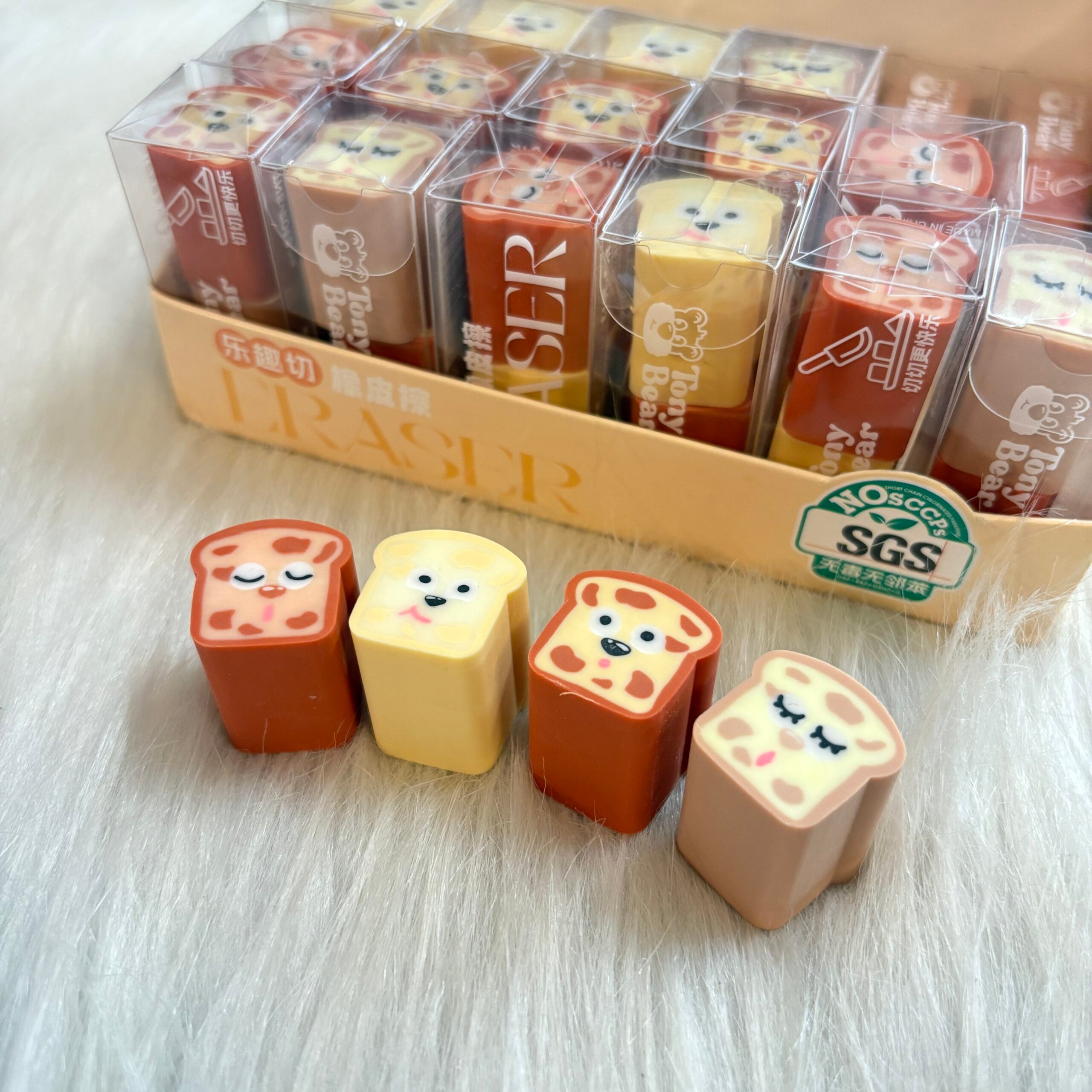 Bread erasers set of two