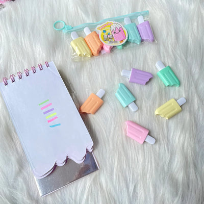 Ice cream highlighter set of 6 in a pouch