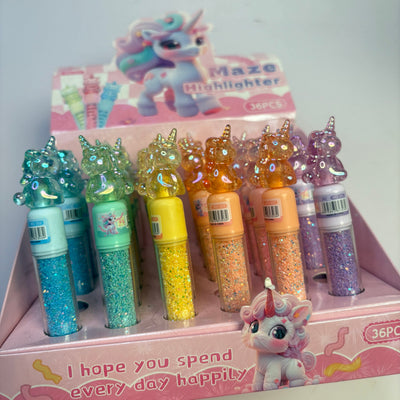 Unicorn theme glitter highlighter