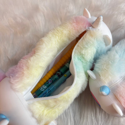 Cute unicorn fur pouches